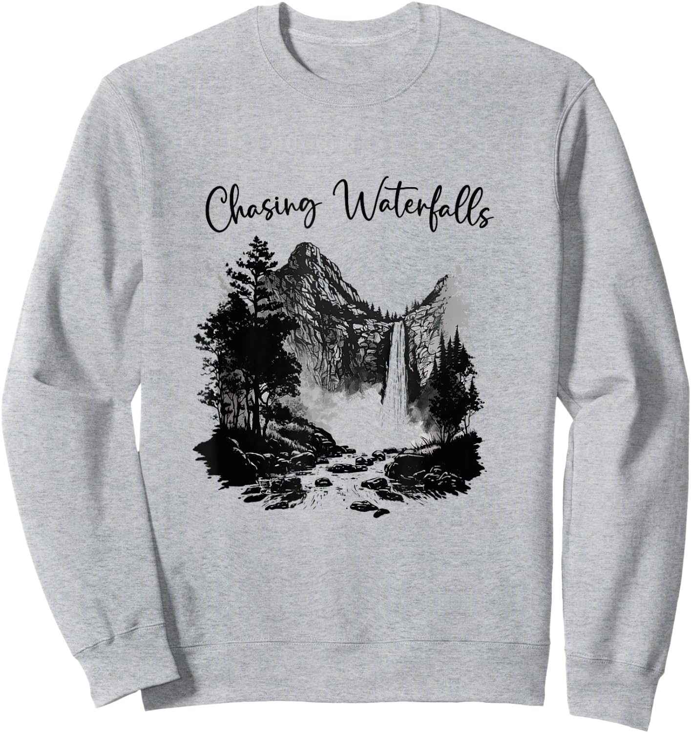 Hiking Hiking Chasing Waterfalls Hikers Nature Lover Sweatshirt - Sweatshirt | Ash