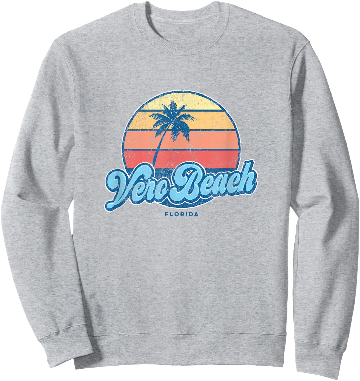 Vintage Vero Beach Florida FL Classic 70s Retro Surfer Sweatshirt - Sweatshirt | Ash