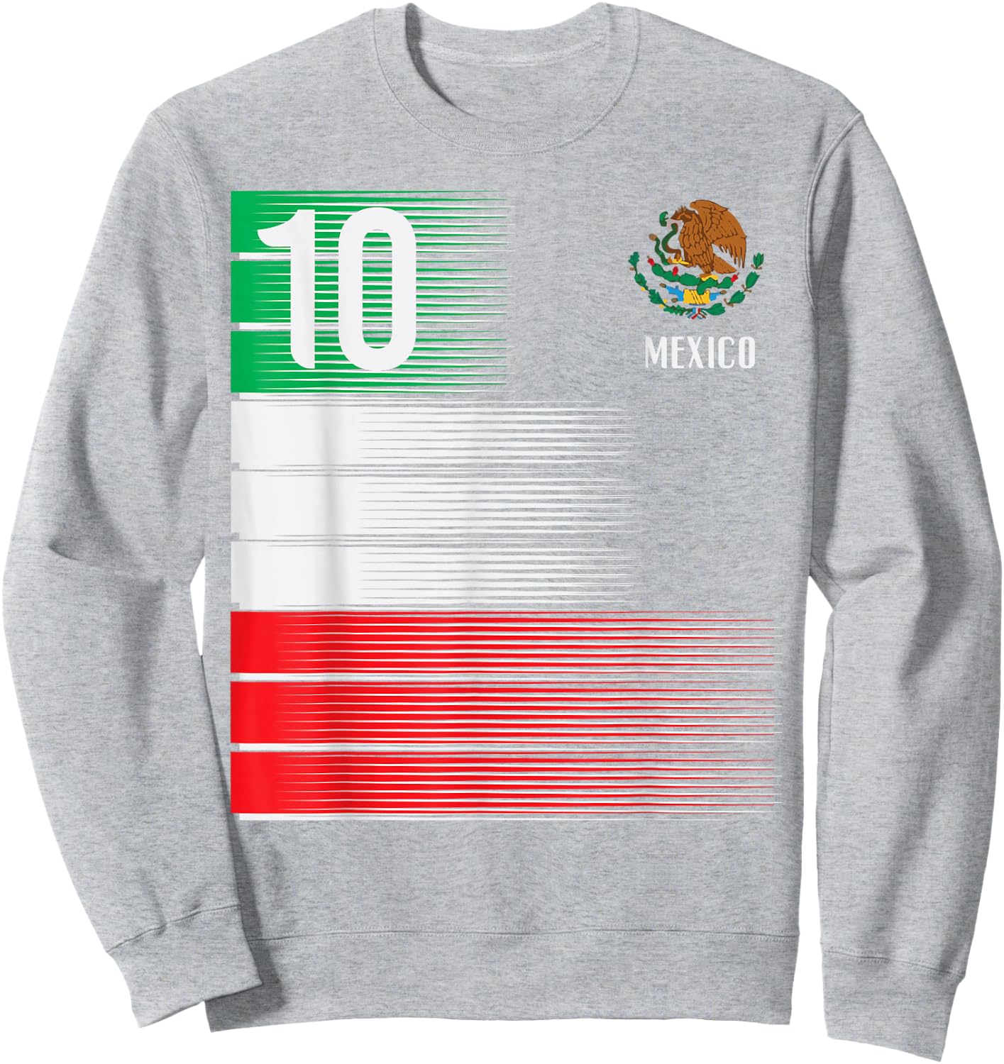 Mexico Flag Number 10 Mexican Soccer Fan Men Women Kids Boys Sweatshirt - Sweatshirt | Ash