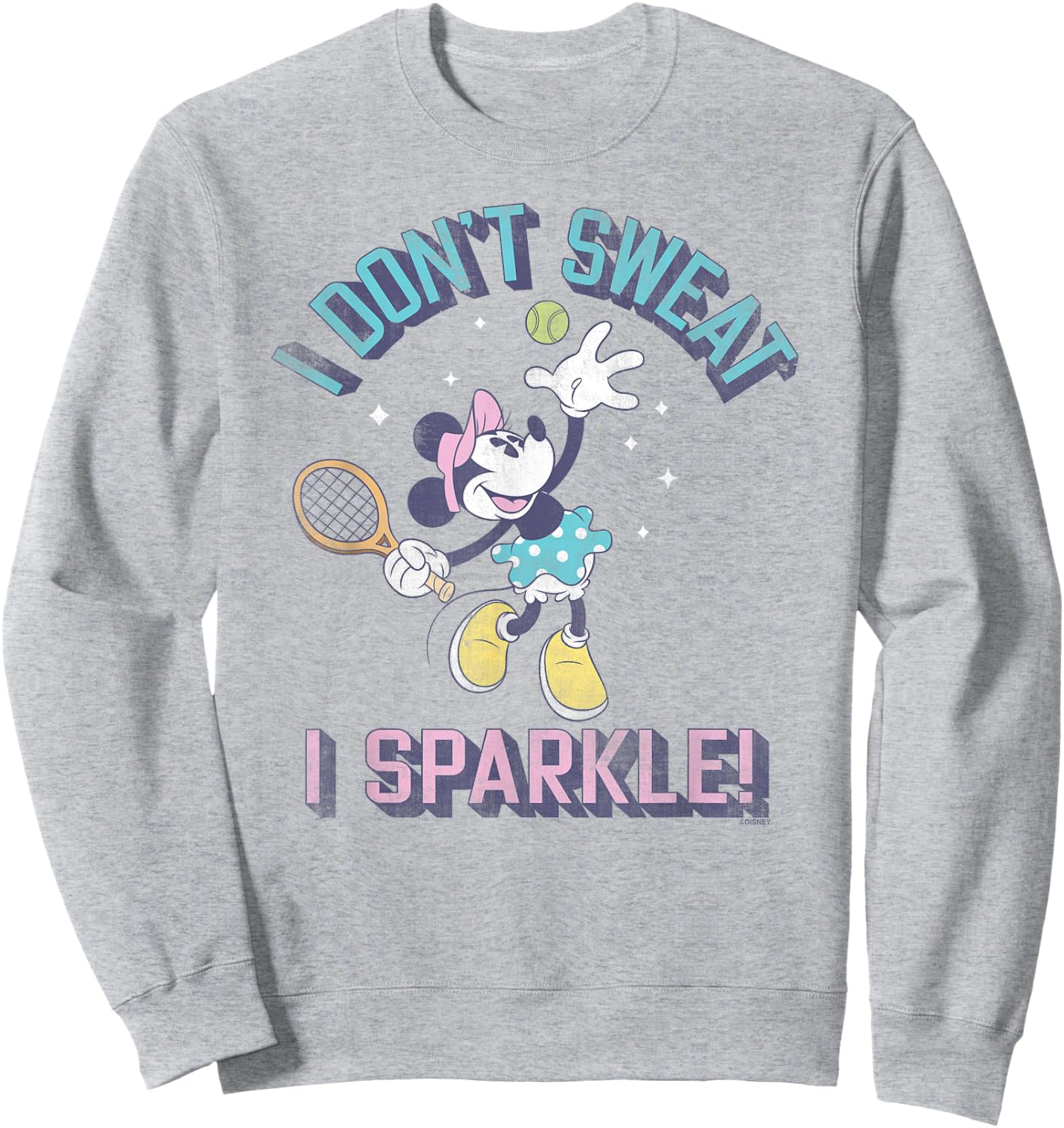 Disney Minnie Mouse Sports Tennis I Don't Sweat, I Sparkle! Sweatshirt - Sweatshirt | Ash
