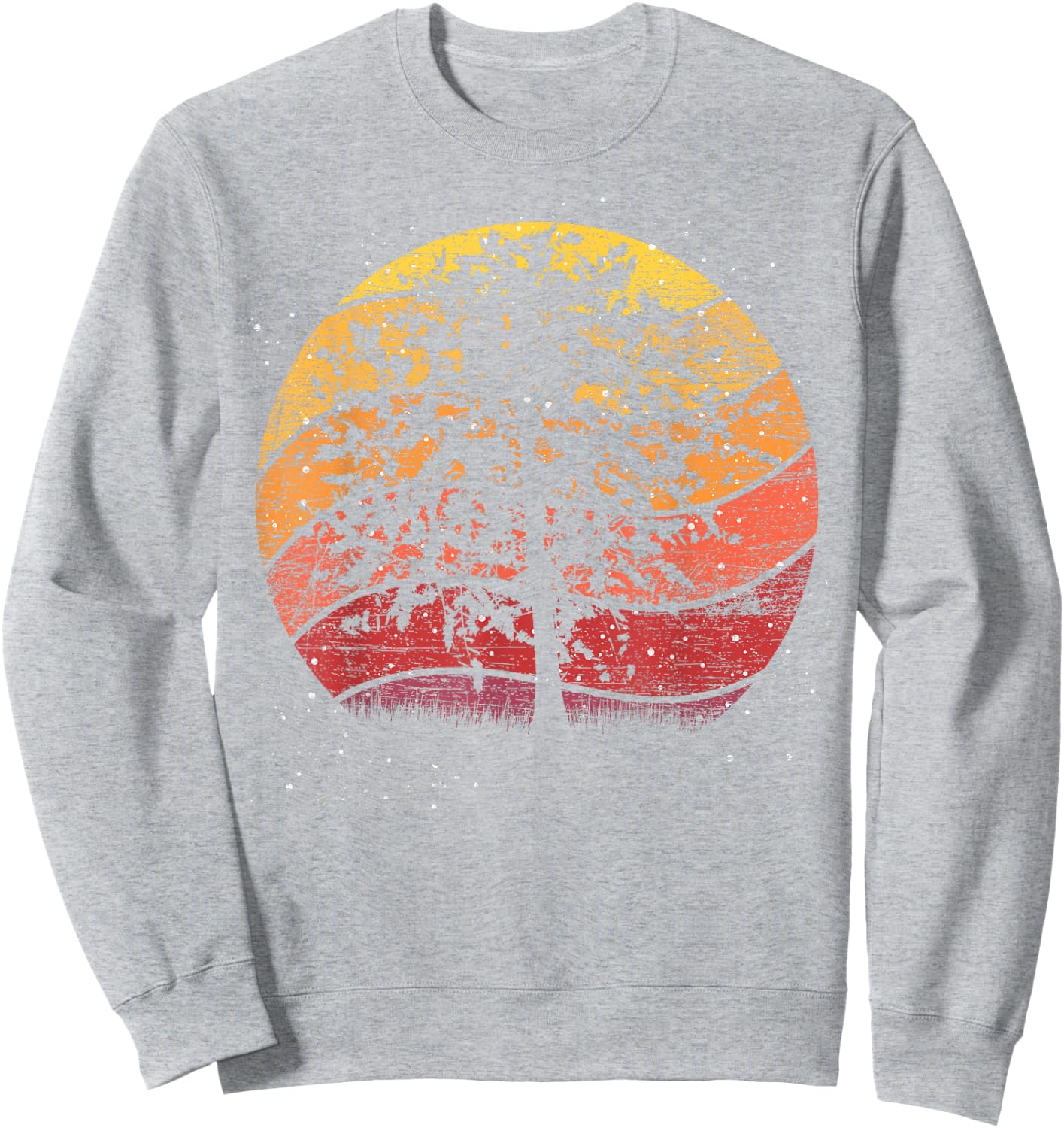 Retro Trees Outdoor Wild Nature Wildlife Forest Sweatshirt - Sweatshirt | Ash