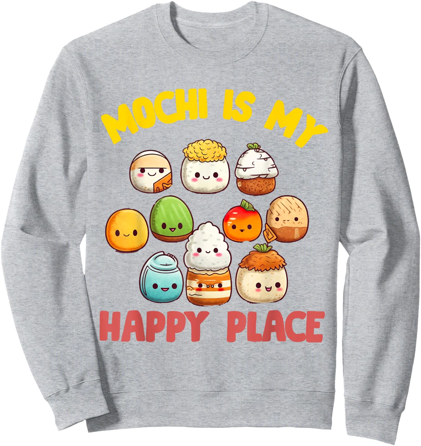 Mochi Japanese Rice Cake Candy Snack Sweet Mochi Kids Women Sweatshirt - Sweatshirt | Ash