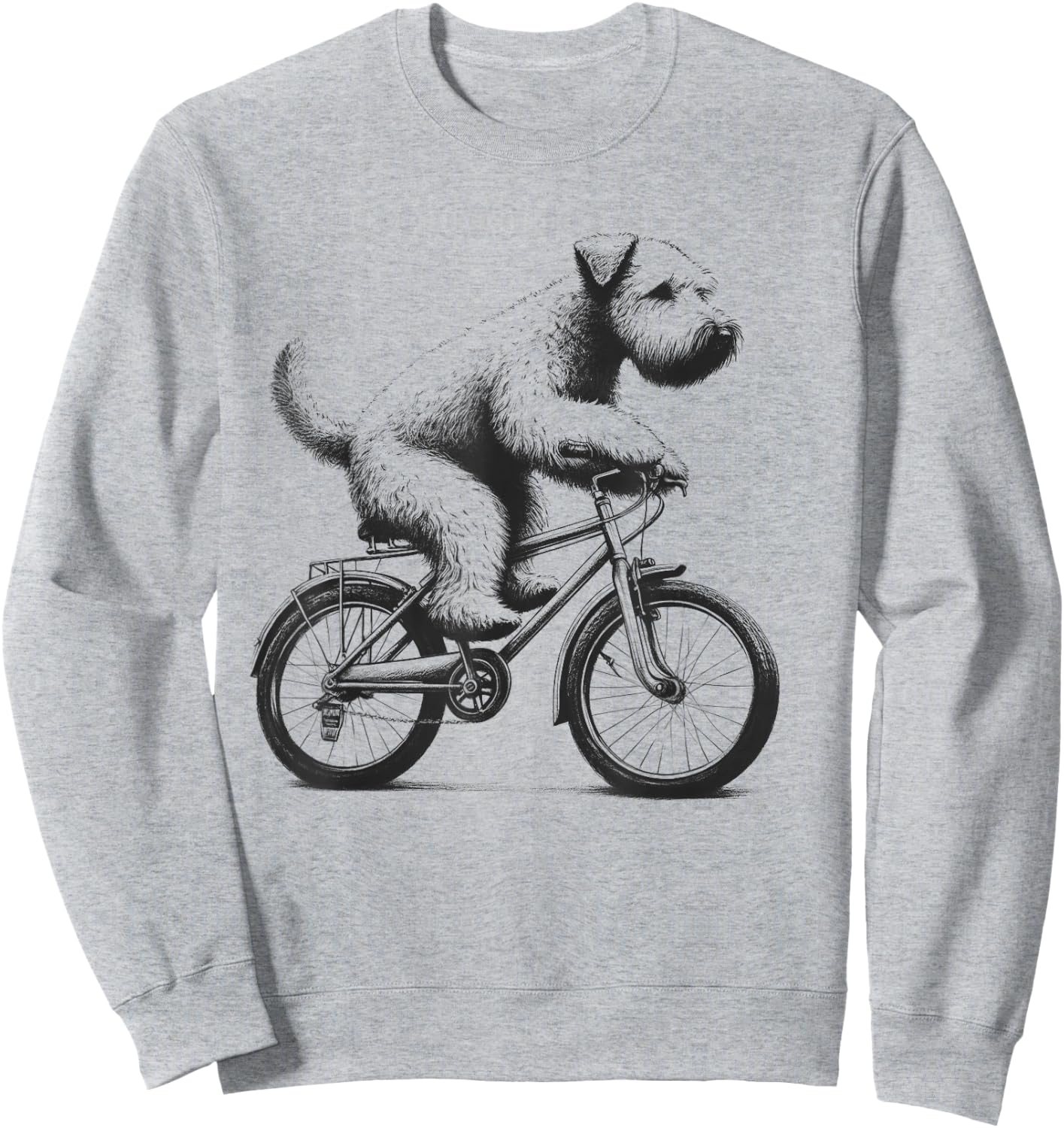 Soft Coated Wheaten Terrier Dog Riding a Bike Cycling Sweatshirt - Sweatshirt | Ash