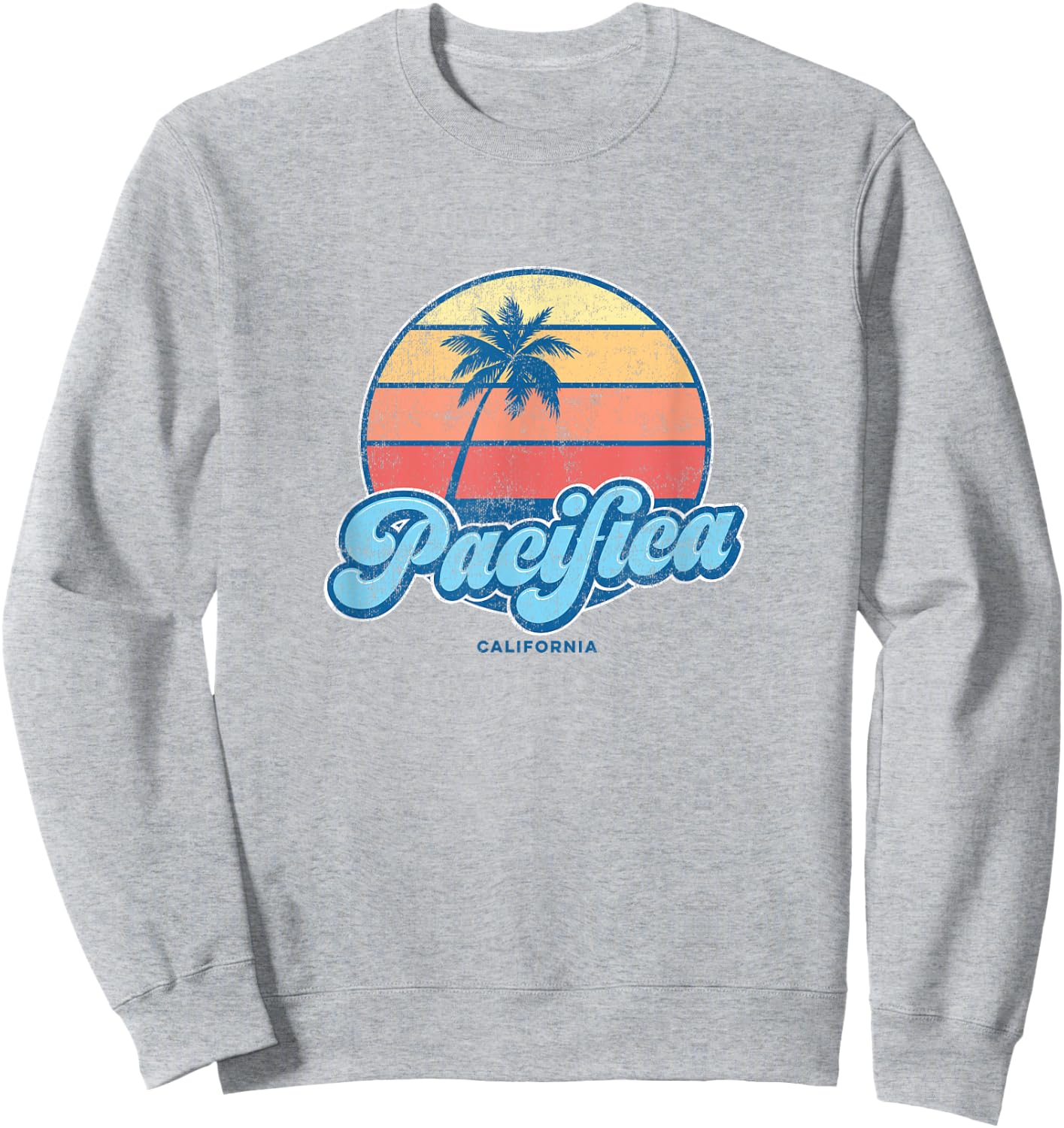 Vintage Pacifica California CA Classic 70s Retro Surfer Sweatshirt - Sweatshirt | Ash