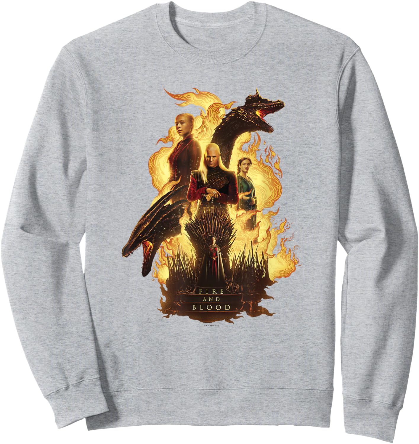 House of the Dragon Daemon Targaryen Rhaenyra Fire and Blood Sweatshirt - Sweatshirt | Ash