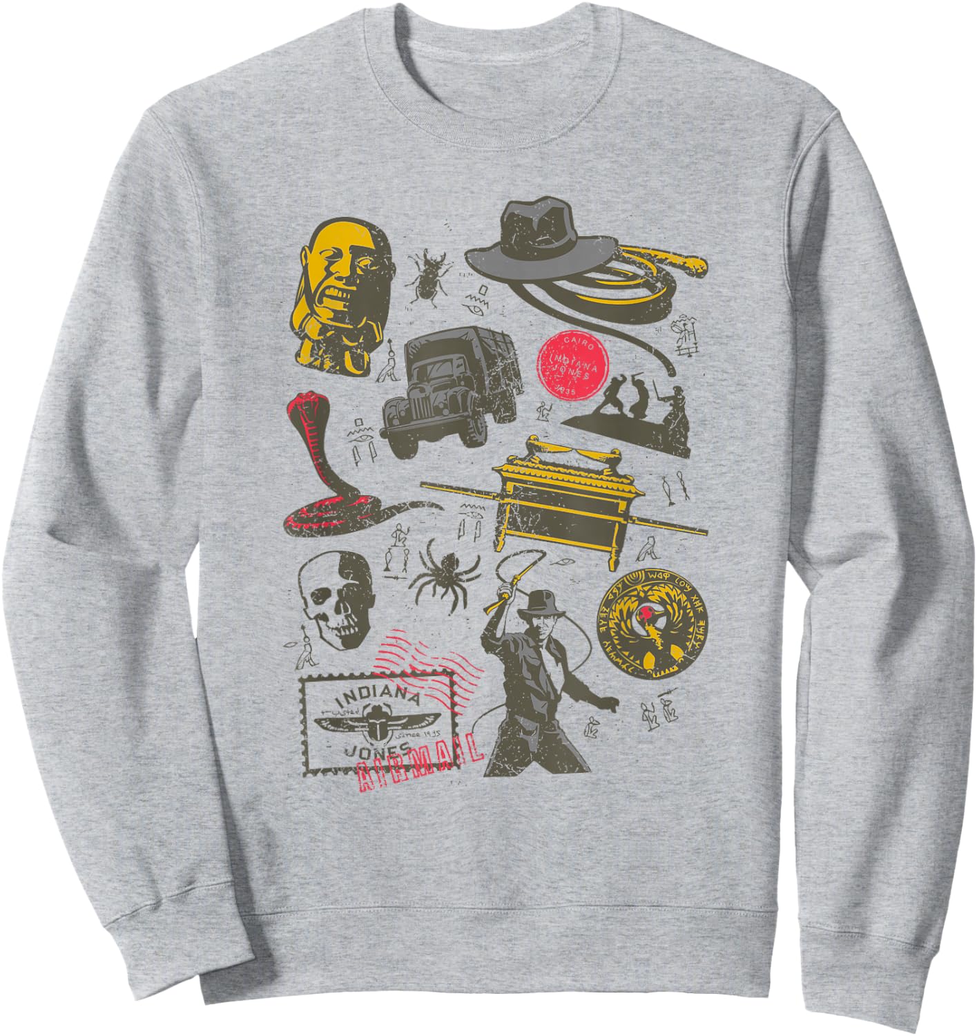 Indiana Jones Raiders of The Lost Ark Adventure Icons Sweatshirt - Sweatshirt | Ash