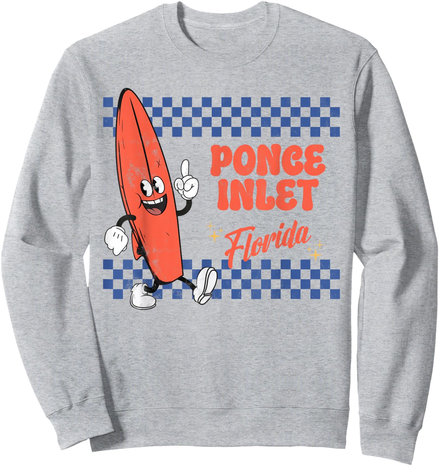 Ponce Inlet Florida Retro Surfer Vintage Beach Sweatshirt - Sweatshirt | Ash