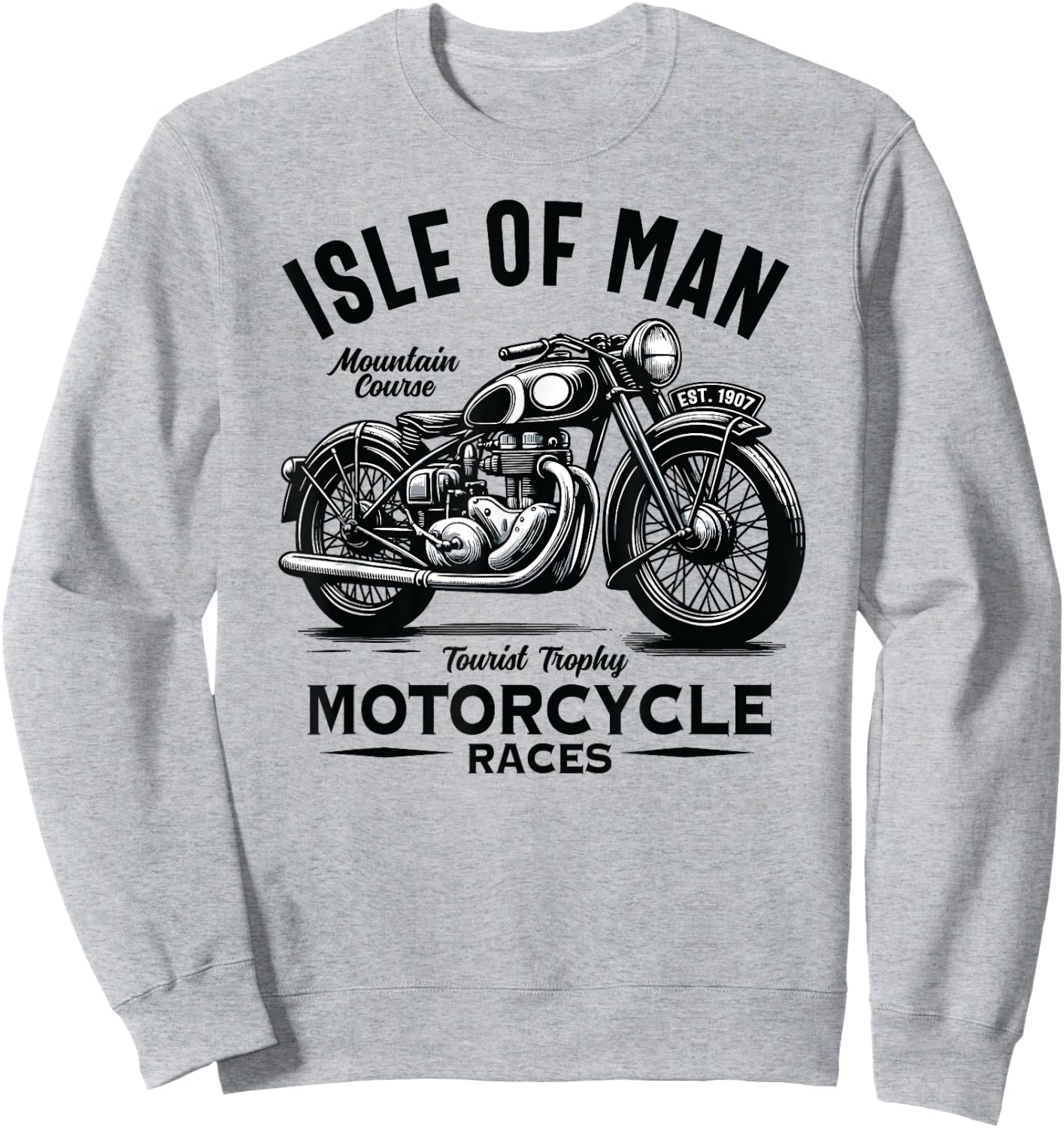 Isle of Man TT Races Vintage Motorcycle Retro Design Sweatshirt - Sweatshirt | Ash
