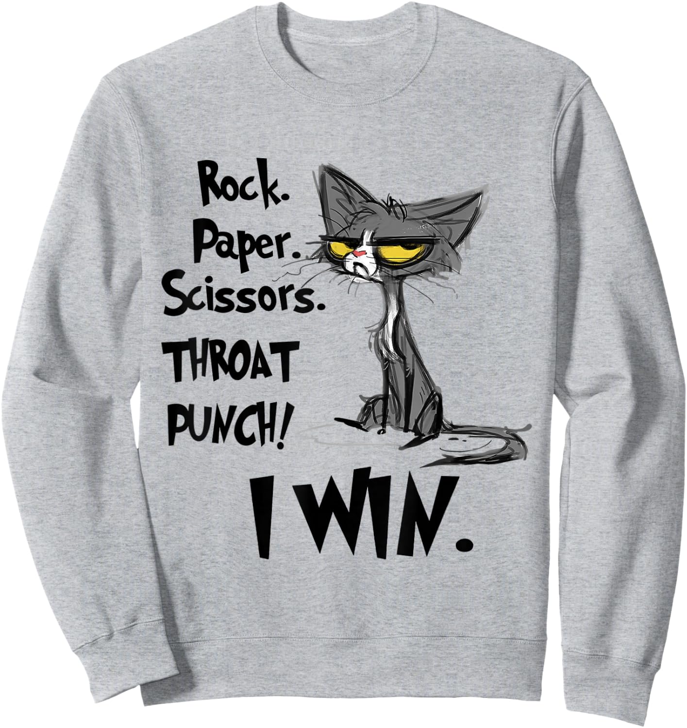 Rock Paper Scissors Throat Punch I Win Sweatshirt - Sweatshirt | Ash