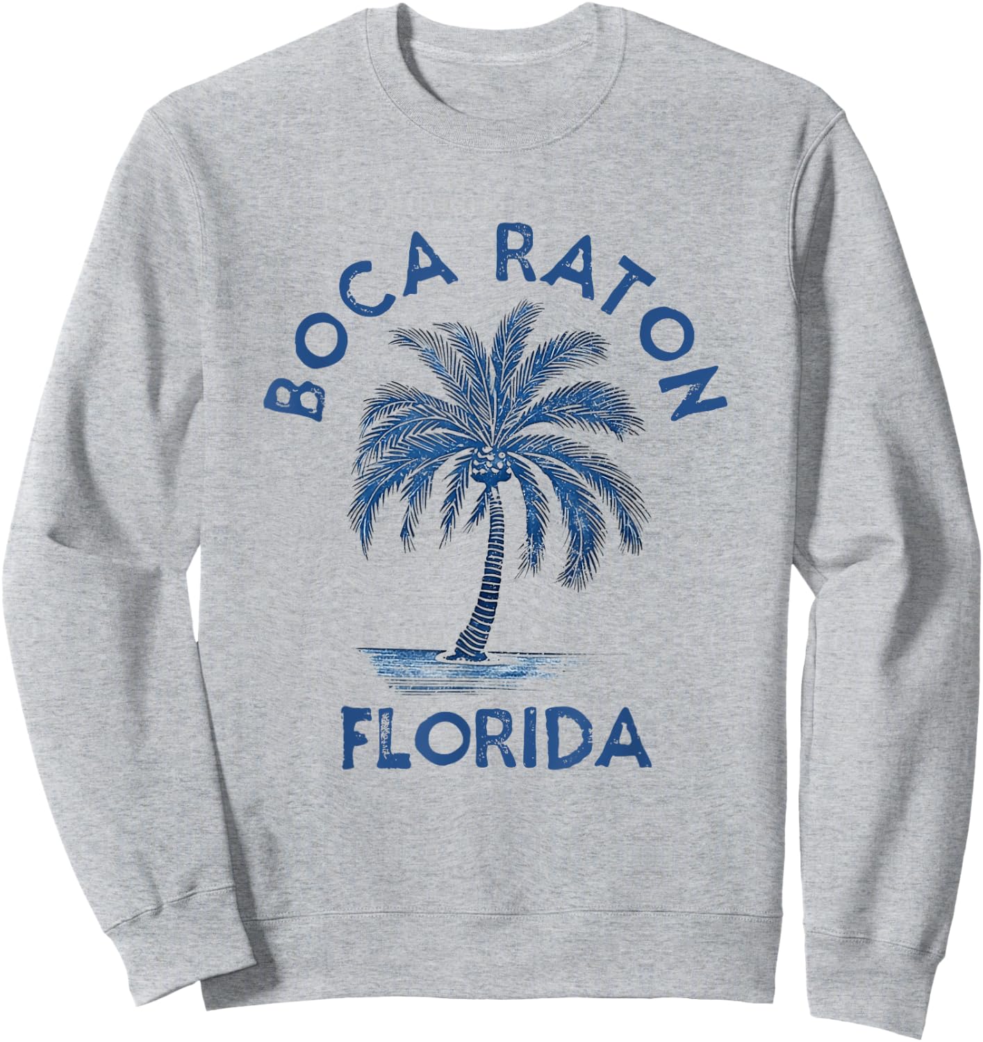 Vintage Boca Raton Florida Palm Tree FL Retro Sweatshirt - Sweatshirt | Ash
