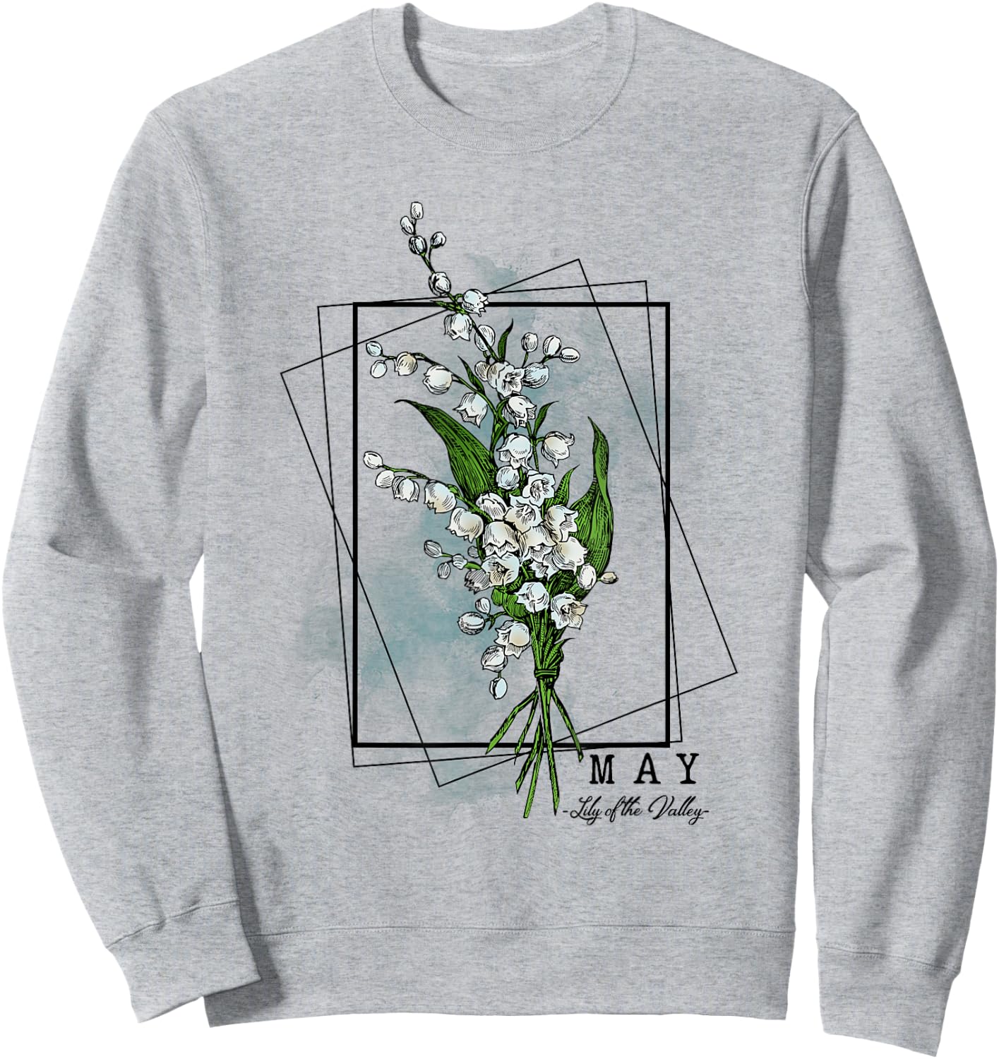 Birth Month Flowers May Lily of the Valley Women Girls Sweatshirt - Sweatshirt | Ash
