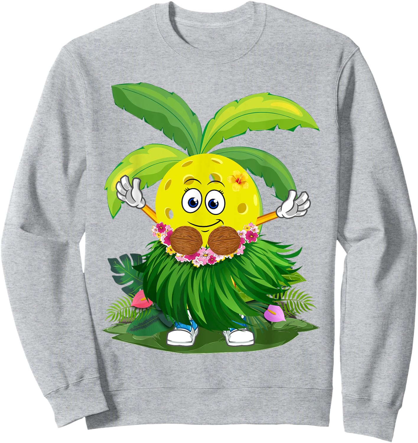 Cute Hawaiian Pickleball Ball Tropical Beach Summer Vacation Men Women Kids Sweatshirt - Sweatshirt | Ash