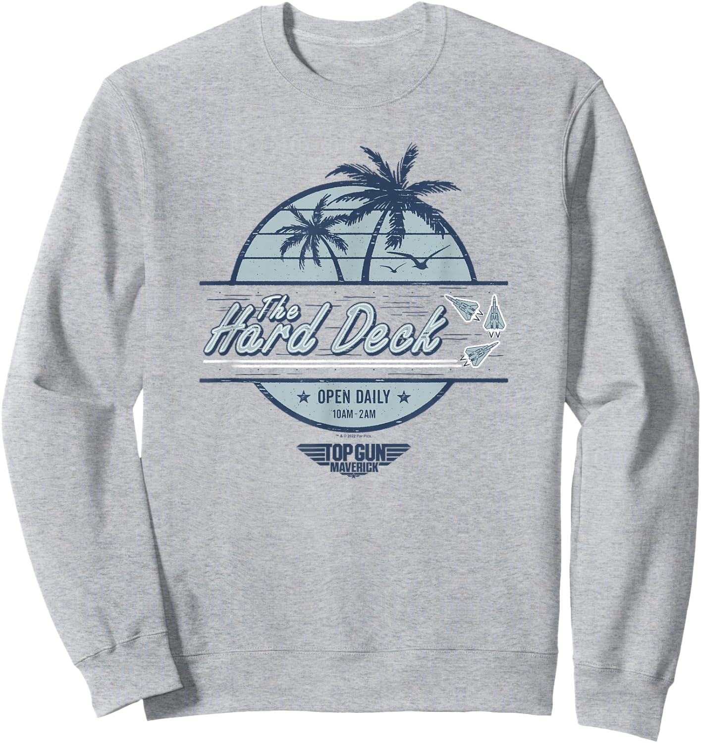 Top Gun: Maverick The Hard Deck Palm Trees Logo Small Sweatshirt - Sweatshirt | Ash