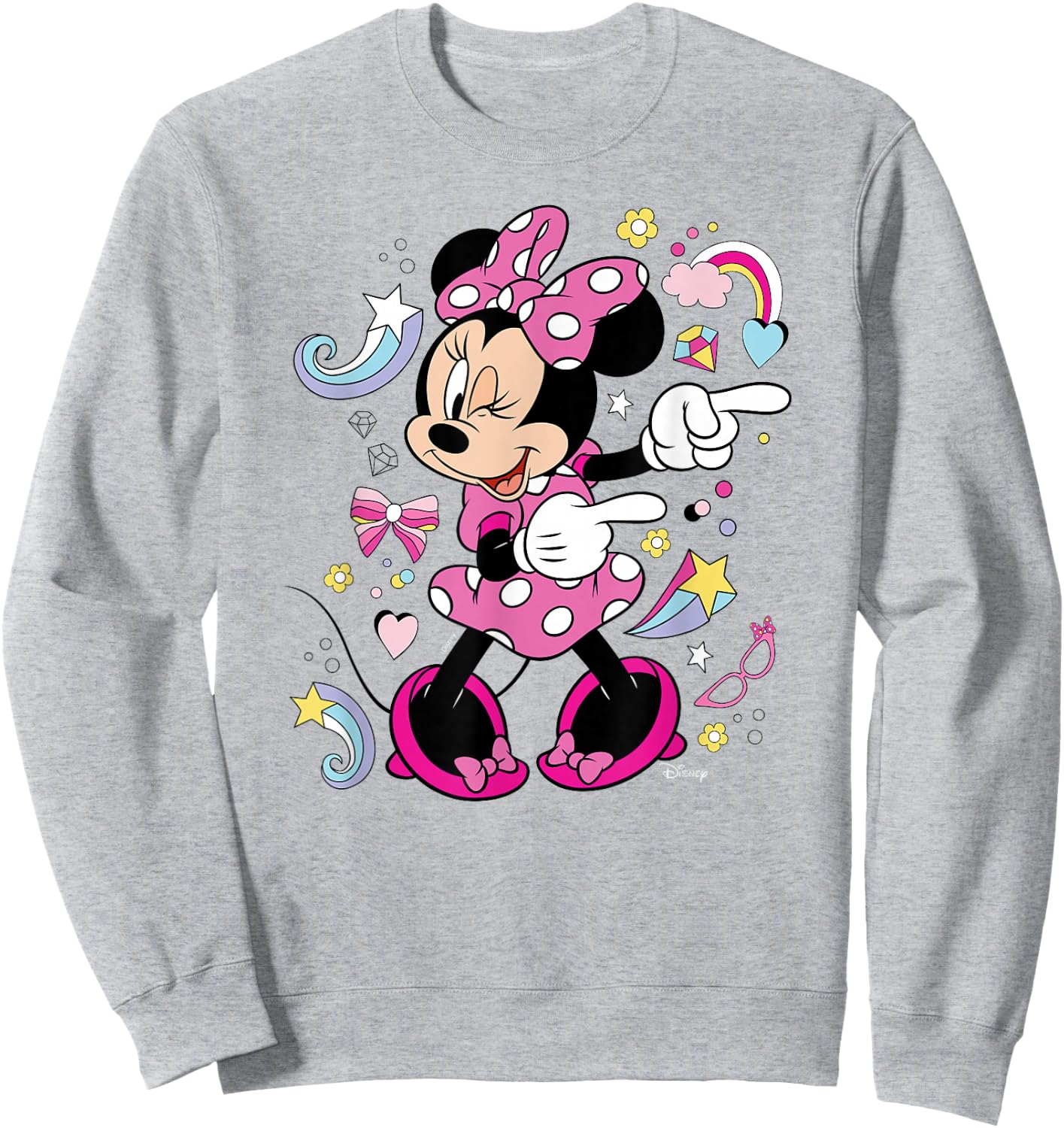 Mickey & Friends- Minnie Mouse Graphic Only Sweatshirt - Sweatshirt | Ash