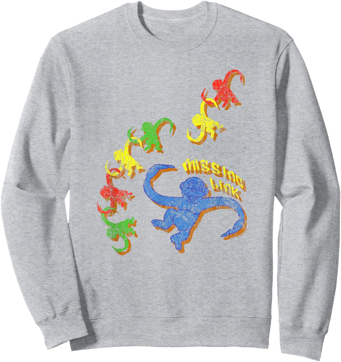 Barrel Of Monkeys Missing Link Vintage Distressed Sweatshirt - Sweatshirt | Ash