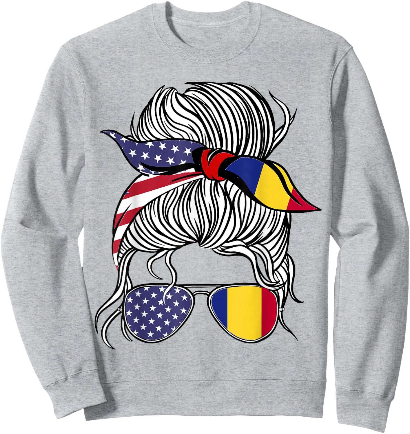 American Romanian Patriot Flag Women Girl Romania Grown Sweatshirt - Sweatshirt | Ash