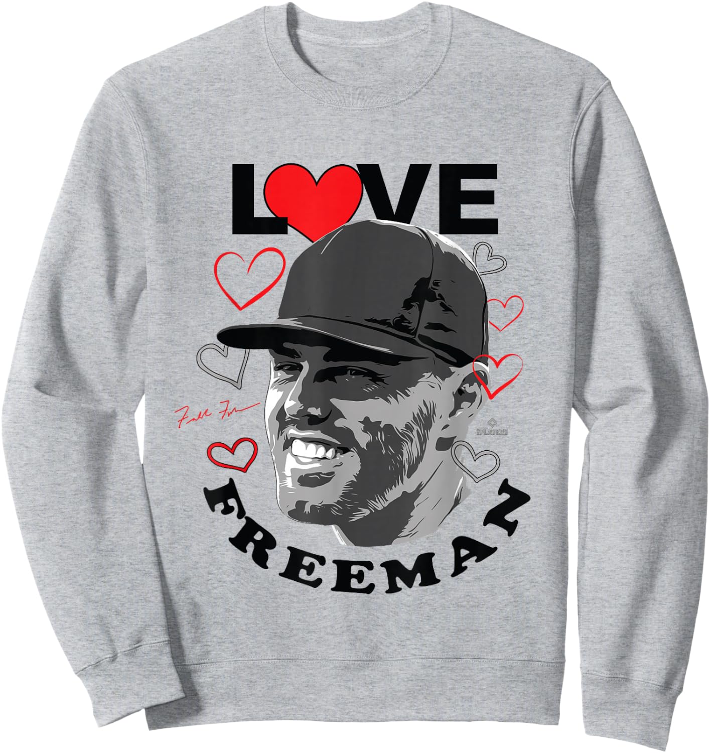 Love Freddie Freeman Los Angeles Baseball MLBPA Sweatshirt - Sweatshirt | Ash