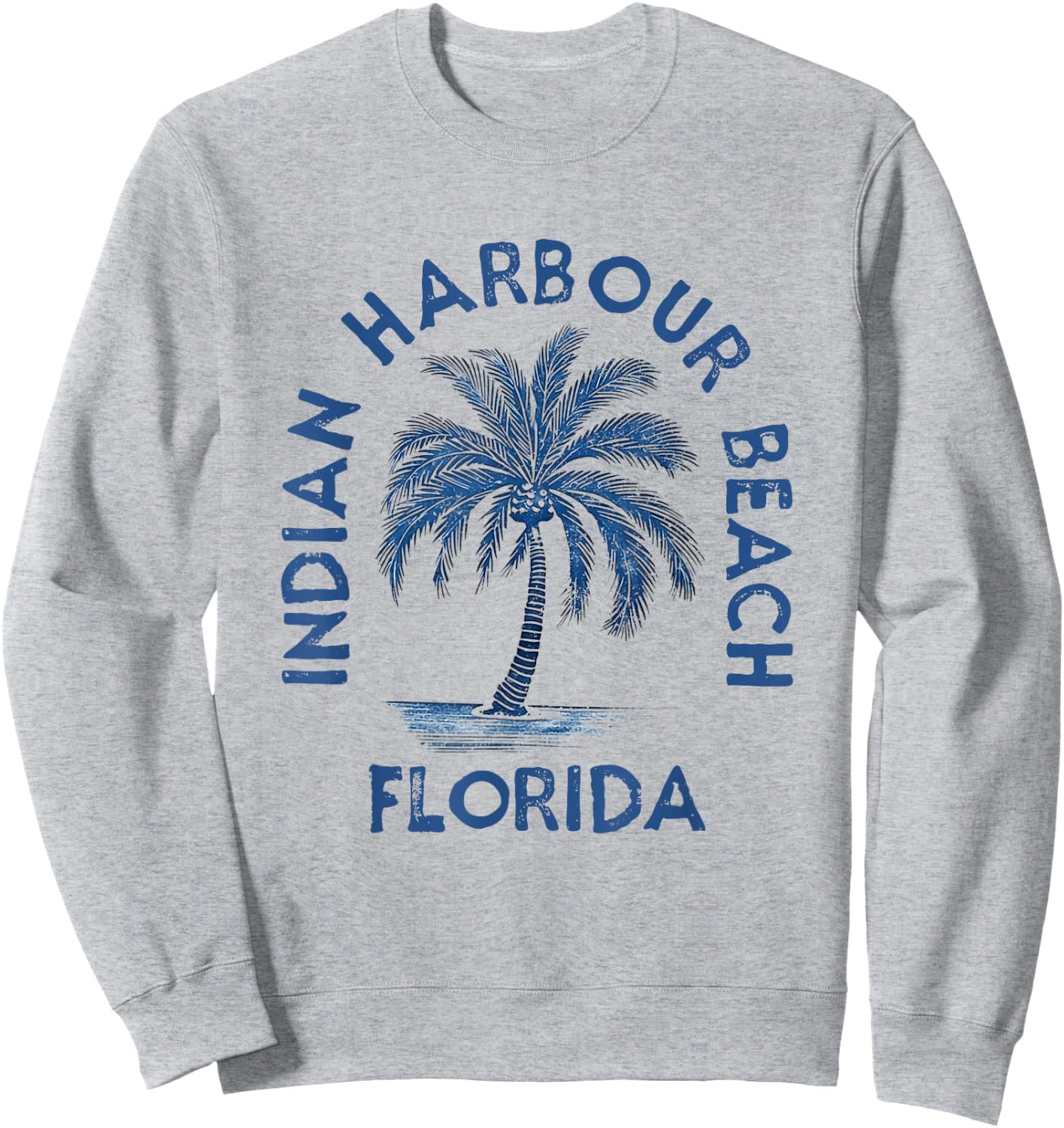 Vintage Indian Harbour Beach Florida Palm Tree FL Retro Men Women Sweatshirt - Sweatshirt | Ash