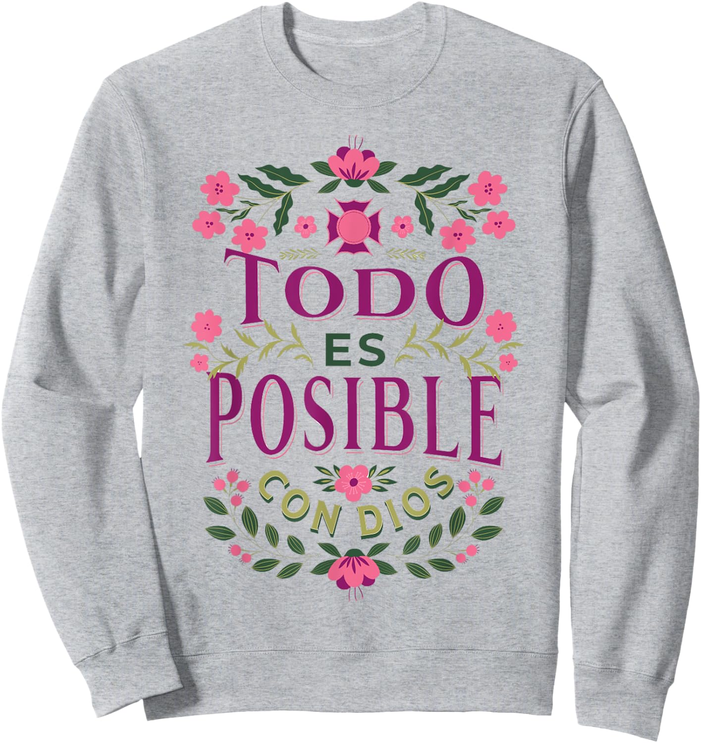 Christians Quote in Spanish Christian Bible Verse Quote Sweatshirt - Sweatshirt | Ash