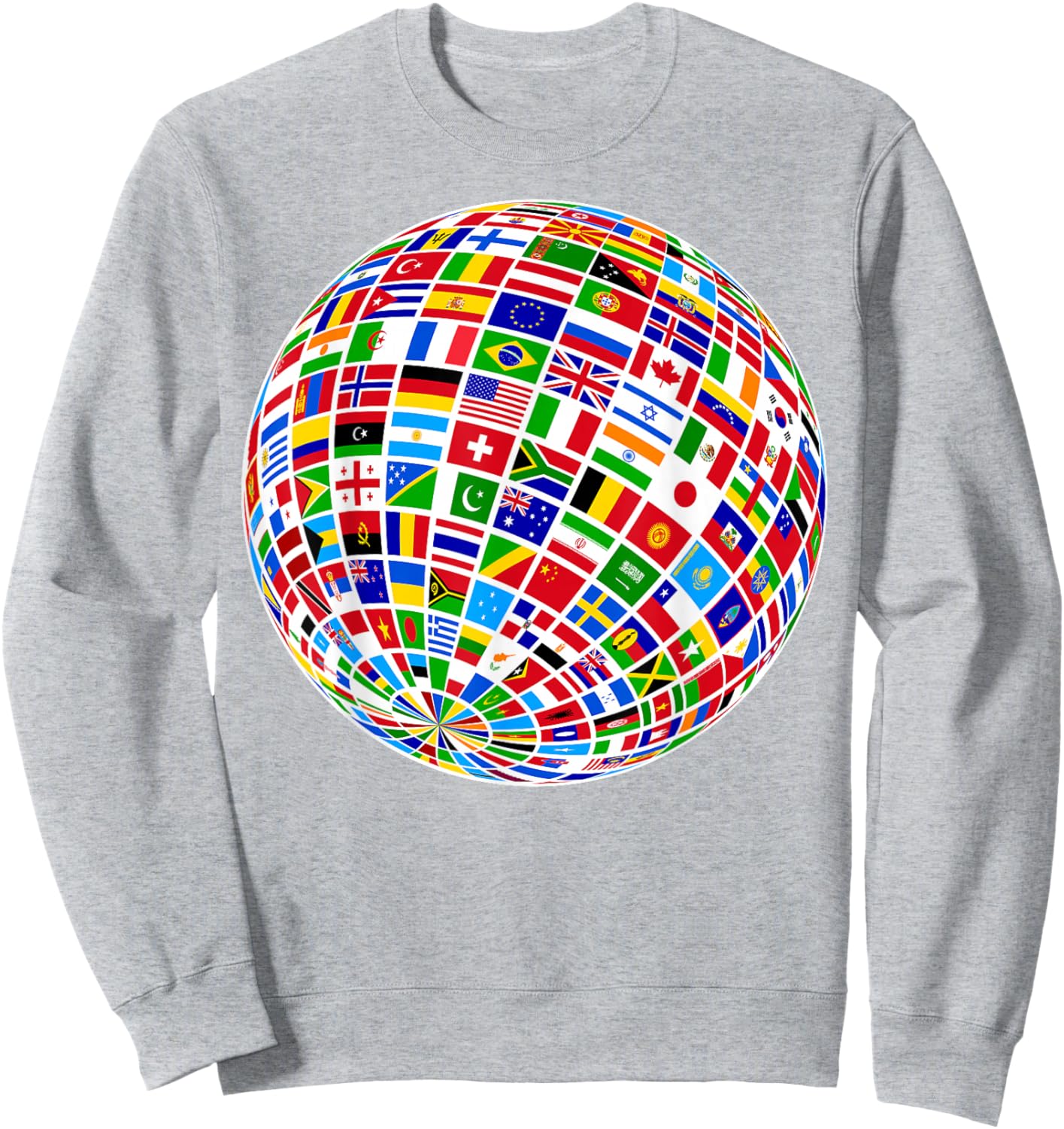 Flags The Countries of the World Globe Earth World Flags Sweatshirt - Sweatshirt | Ash