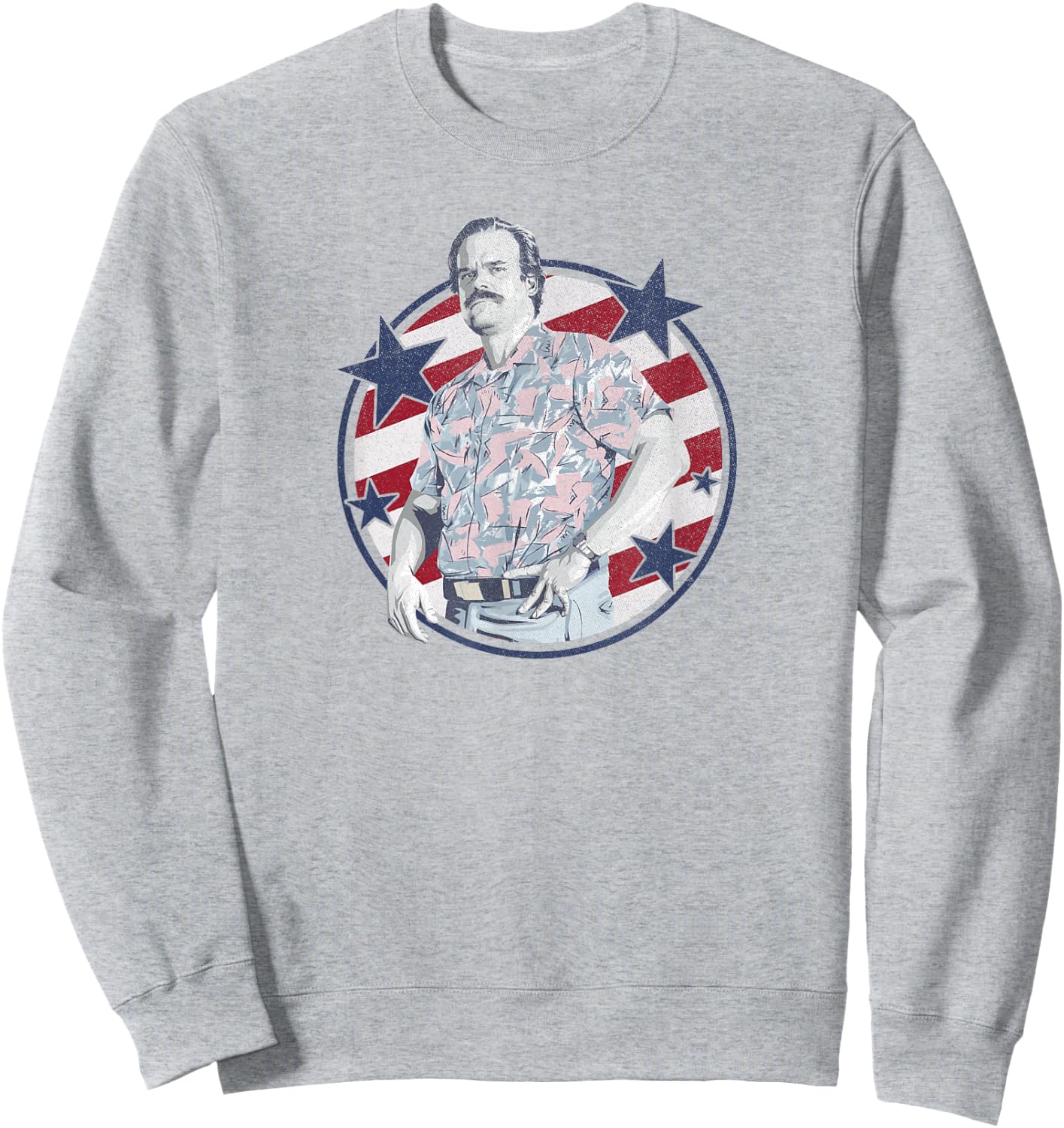 Stranger Things Jim Hopper Country Pride Logo Americana Sweatshirt - Sweatshirt | Ash