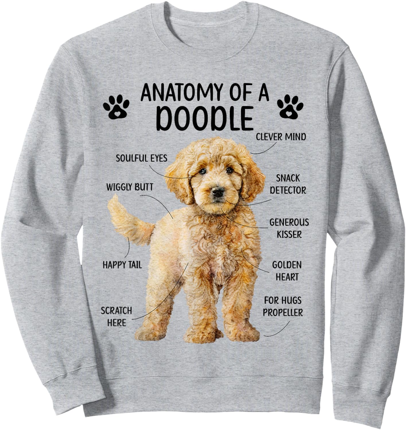 Anatomy of A Doodle Dog Doodle Owner Goldendoodle Mom Sweatshirt - Sweatshirt | Ash