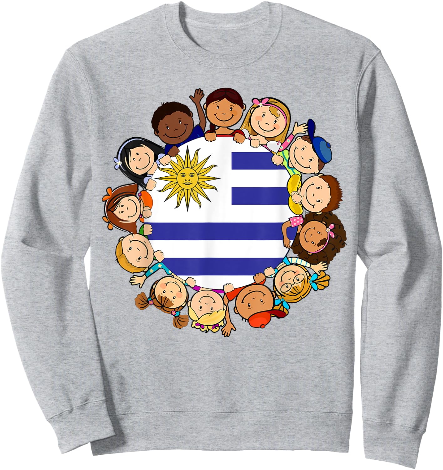 Uruguayan Kids Uruguay Flag Hispanic Heritage Month Boy Girl Sweatshirt - Sweatshirt | Ash