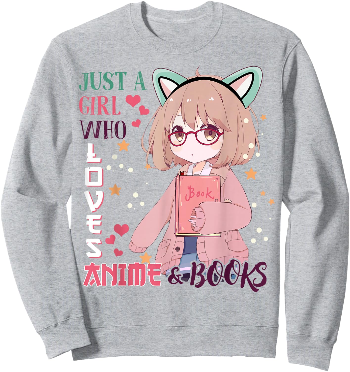 Girl Who Love Anime Books-Shirt Kids Teen Youth Toddler Cute Sweatshirt - Sweatshirt | Ash