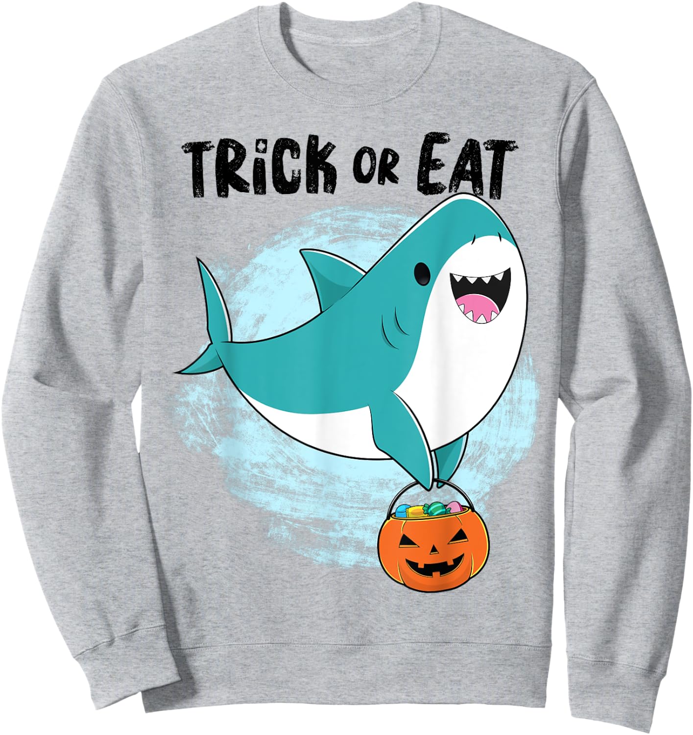 Shark Shirt - Kawaii Trick Or Eat Shark Halloween Costume Sweatshirt - Sweatshirt | Ash