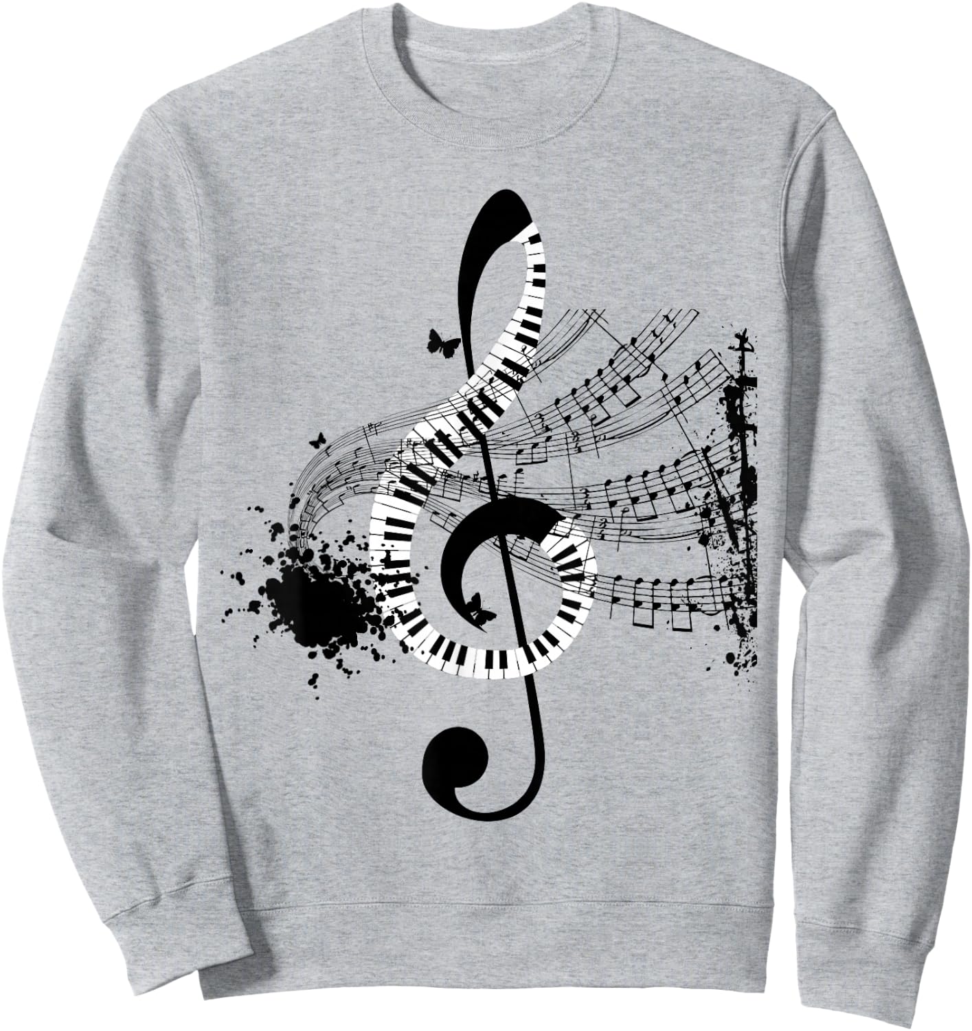 Musical Sheet Music Musicians Clef Sheet Music Sweatshirt - Sweatshirt | Ash