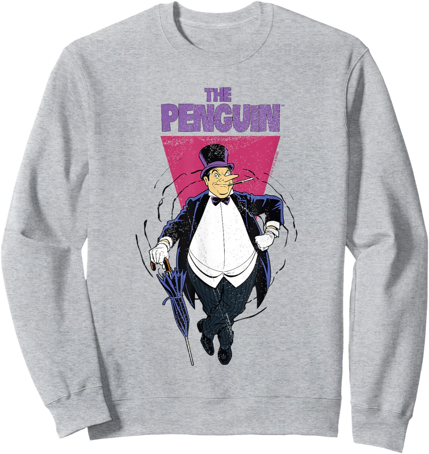 Batman Vintage Classic The Penguin Comic Villain Badge Sweatshirt - Sweatshirt | Ash