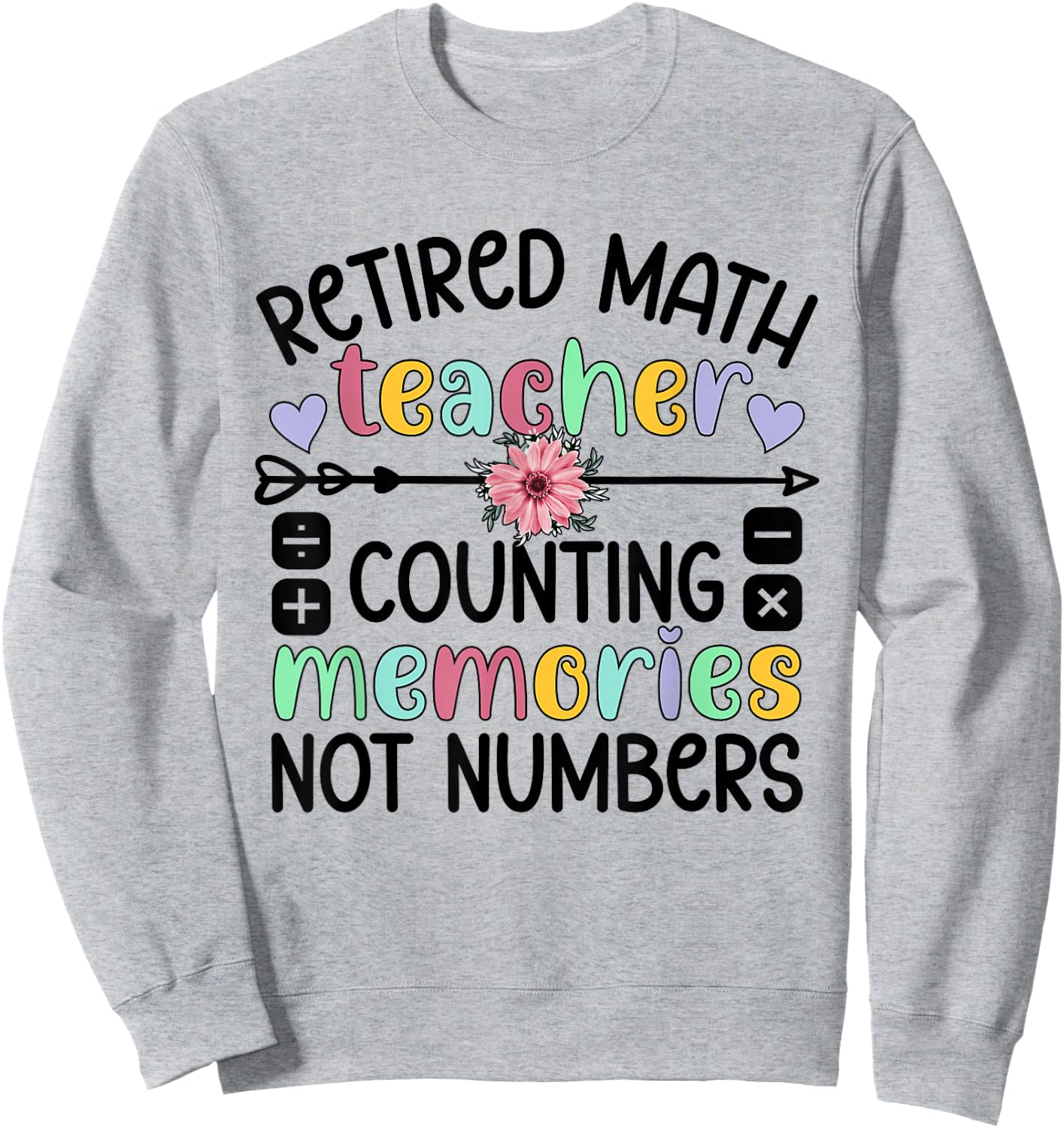 Retired Math Teacher Memories Retirement Math Teacher Sweatshirt - Sweatshirt | Ash