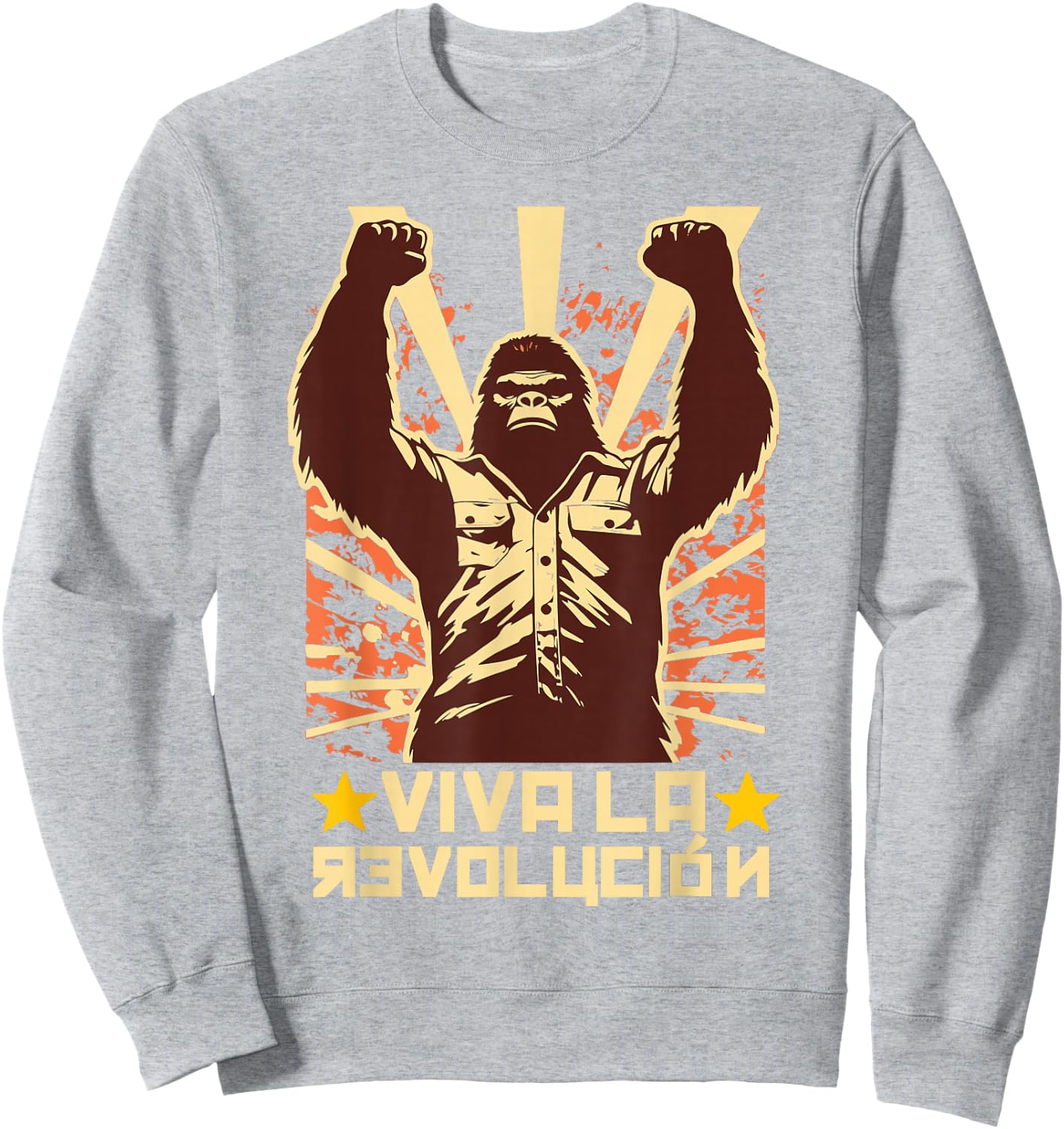 Viva La Revolucion Sasquatch Bigfoot 60s Sweatshirt - Sweatshirt | Ash