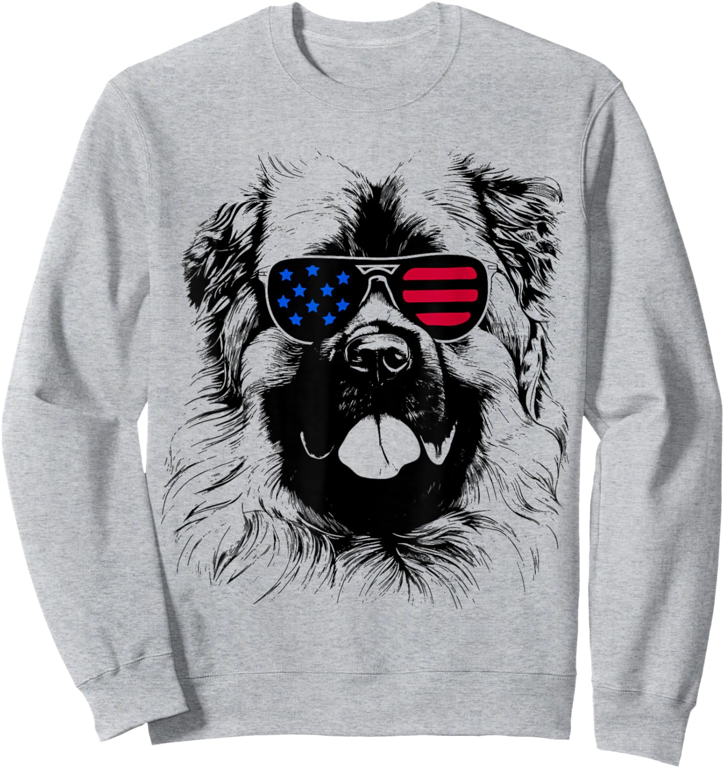 Caucasian Shepherd Dog 4th July America USA Flag Sweatshirt - Sweatshirt | Ash