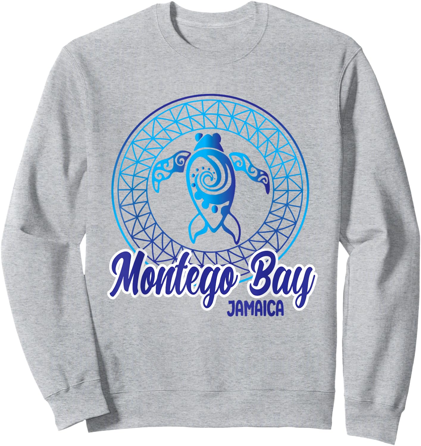 Montego Bay Jamaica Souvenirs Tribal Sea Turtle Vacation Sweatshirt - Sweatshirt | Ash