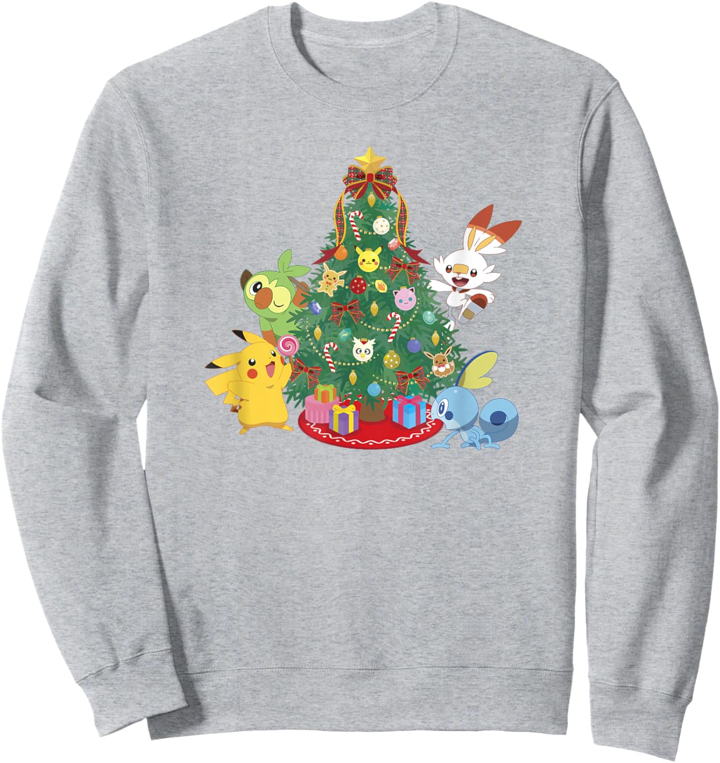 Pokémon Christmas Group Shot Decorating The Tree Sweatshirt - Sweatshirt | Ash