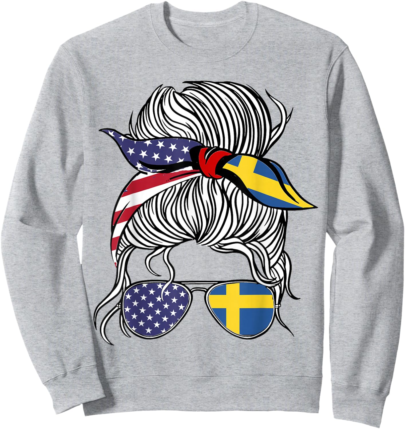 American Swedish Patriot Flag Women Girl Sweden Grown Sweatshirt - Sweatshirt | Ash