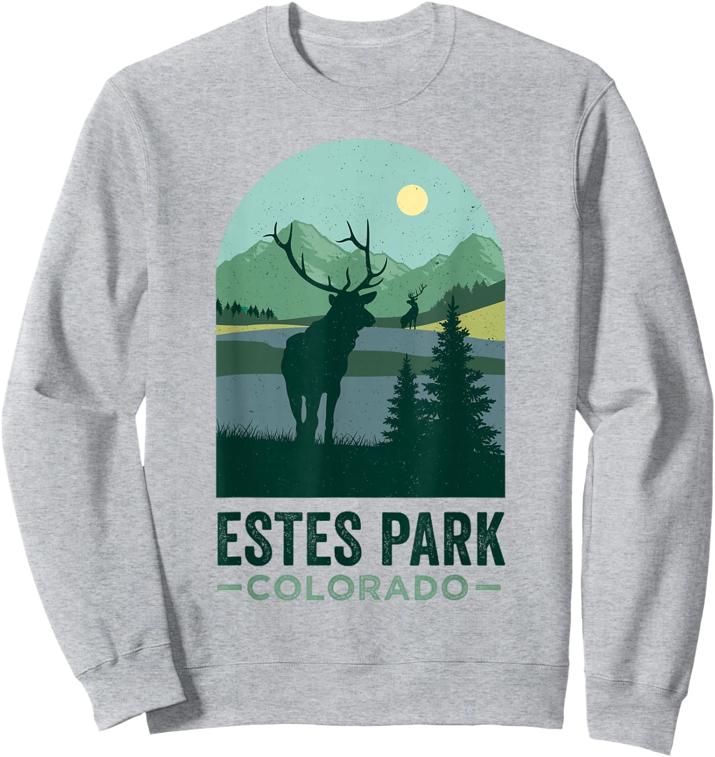 Estes Park Wildlife Vintage Estes Park Colorado Sweatshirt - Sweatshirt | Ash