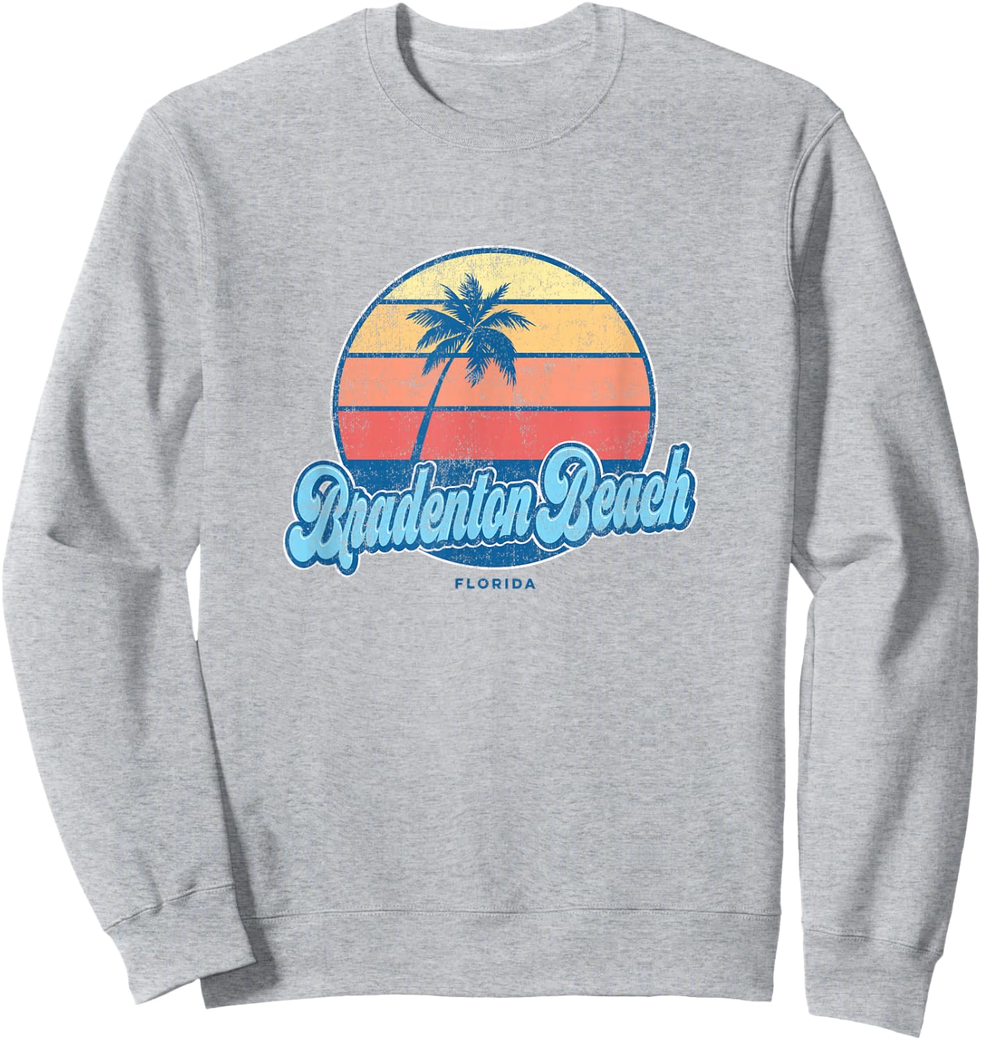Vintage Bradenton Beach Florida FL Classic 70s Retro Surfer Sweatshirt - Sweatshirt | Ash