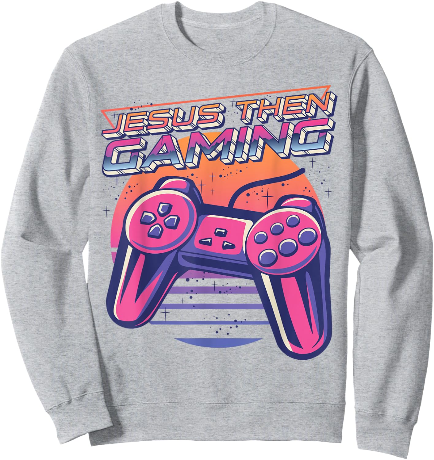 Jesus Then Gaming Gamer Christian Boys Video Game Controller Sweatshirt - Sweatshirt | Ash
