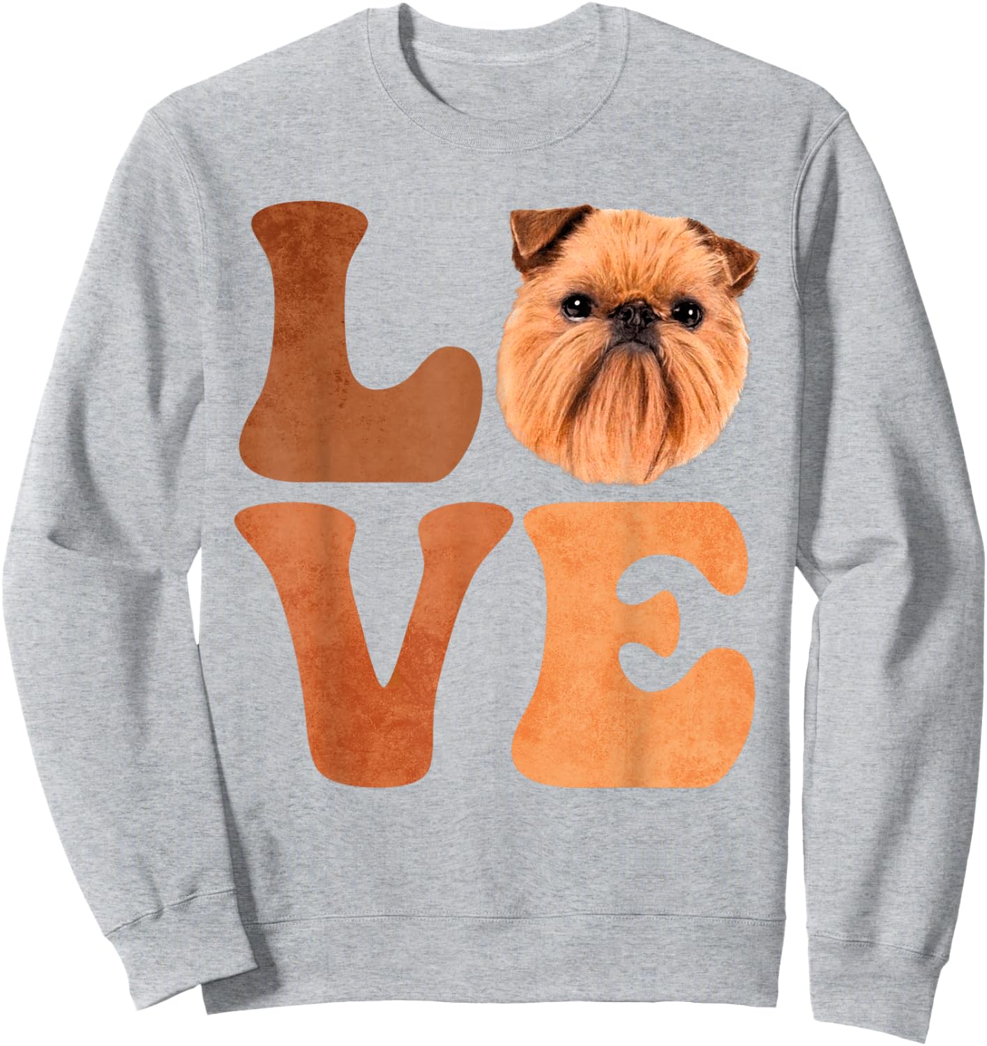 Brussels Griffon Dog LOVE Men Women Kids Sweatshirt - Sweatshirt | Ash