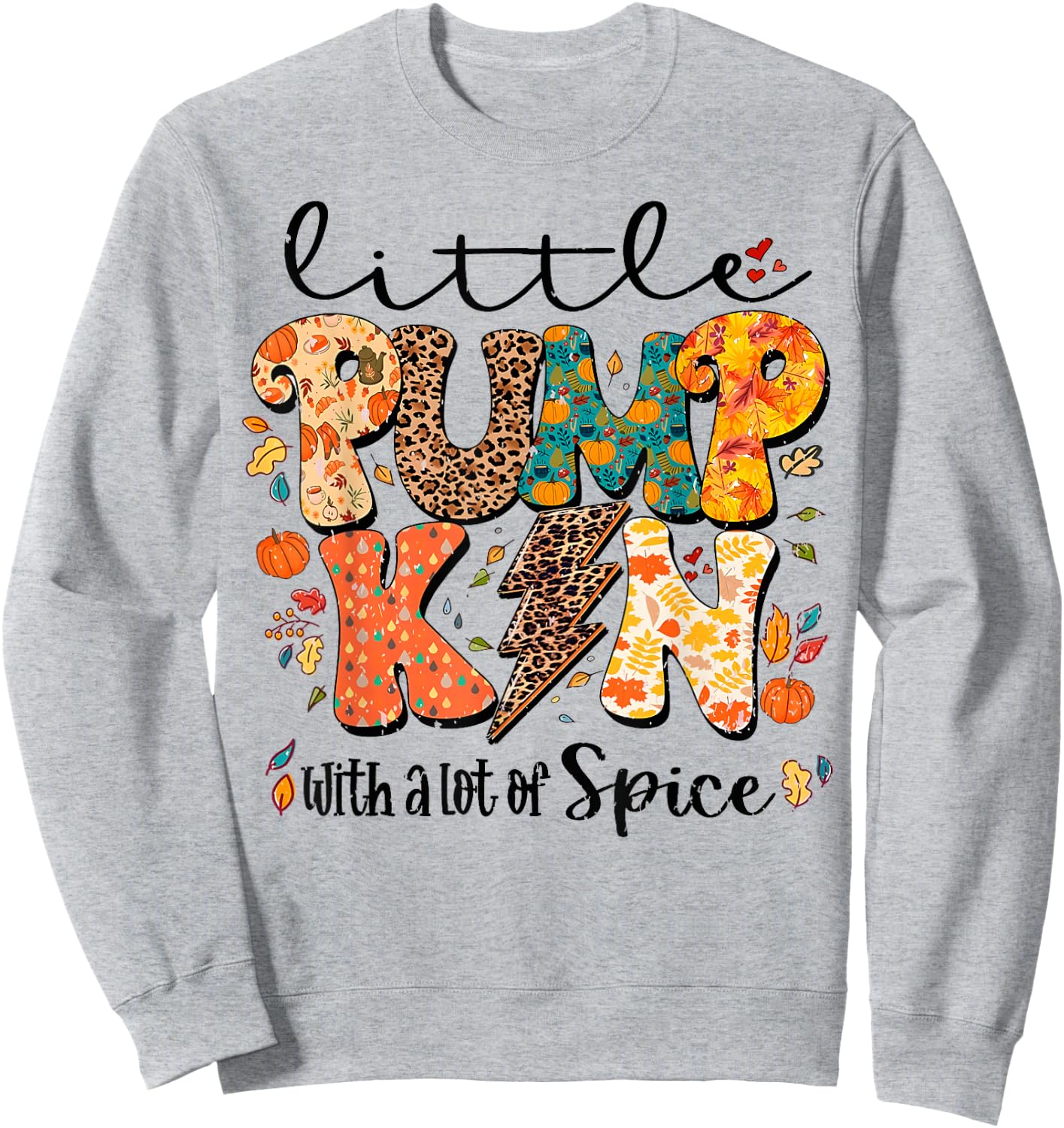 Little Pumpkin With A Lot Of Spice Leopard Thanksgiving Sweatshirt - Sweatshirt | Ash