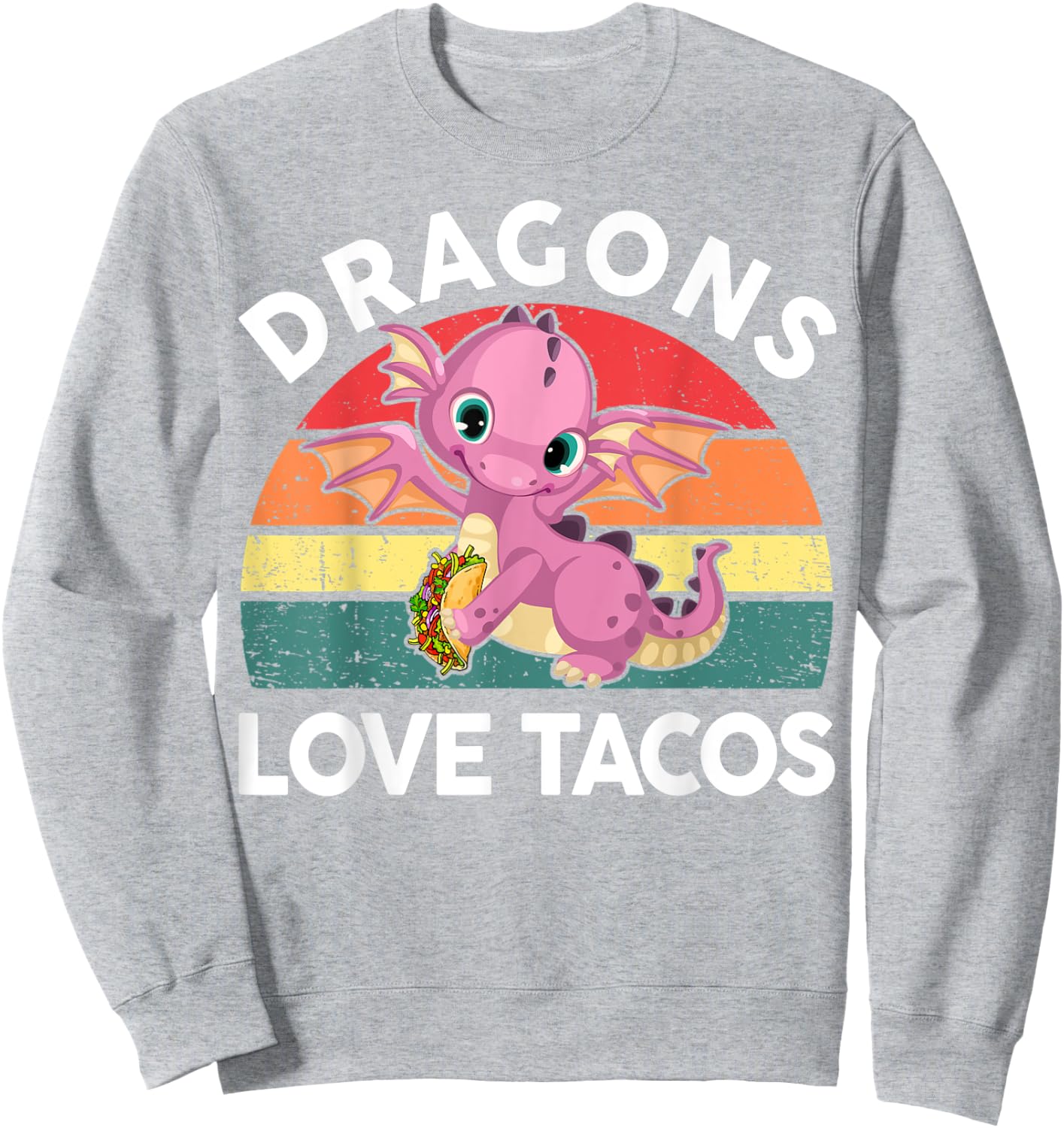 Dragons Love Tacos Shirt Cinco De Mayo Kids Youth Toddler Sweatshirt - Sweatshirt | Ash