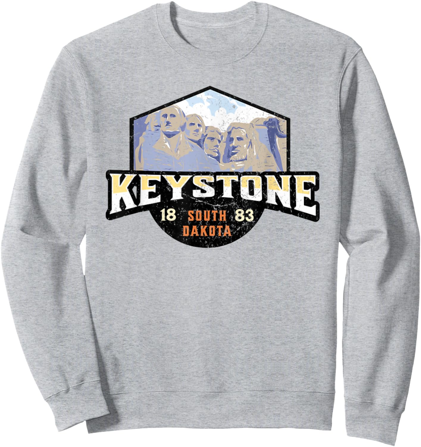 Keystone South Dakota Est 1883 Mount Rushmore Sweatshirt - Sweatshirt | Ash