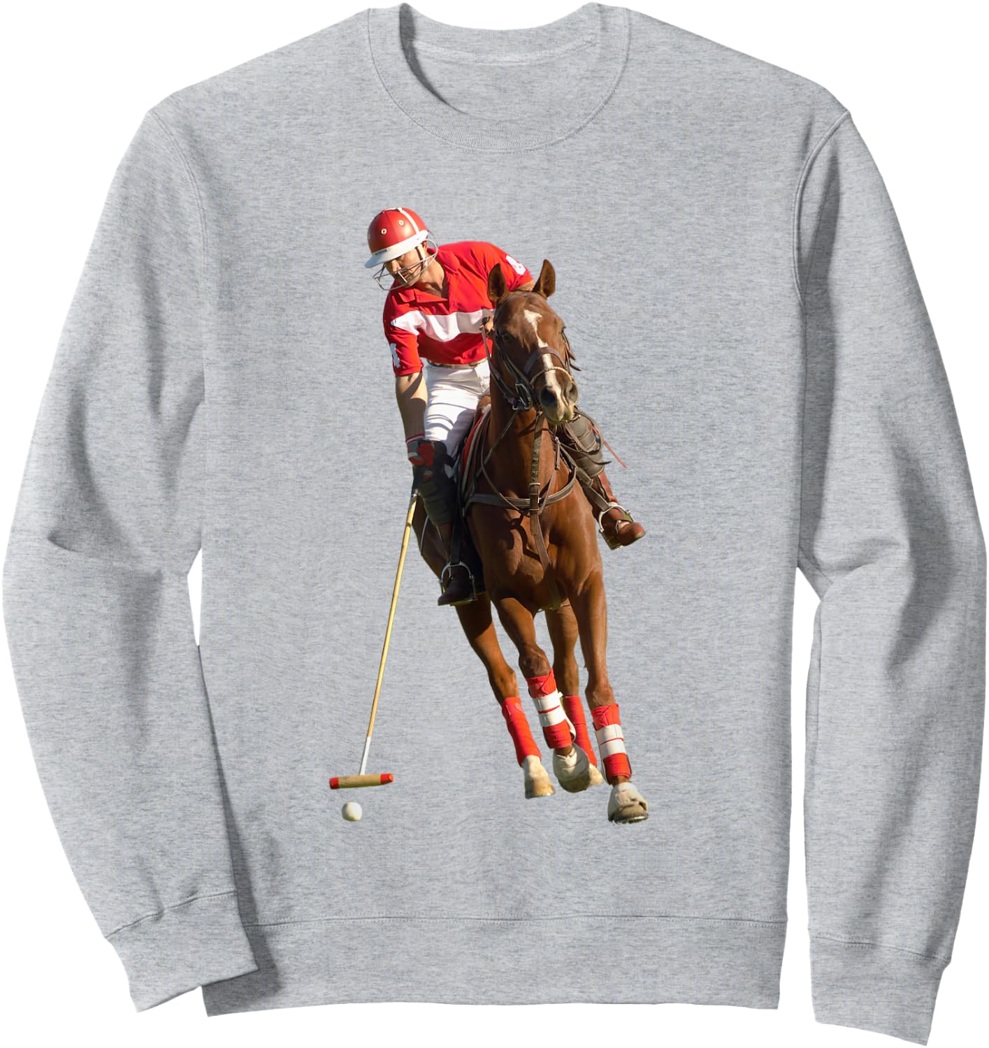 Leisure Riding Horse Polo Horse Polo Sweatshirt - Sweatshirt | Ash