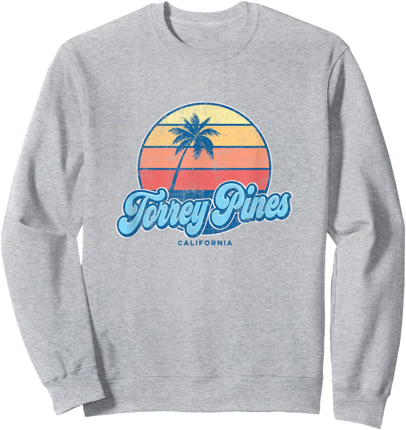 Vintage Torrey Pines California CA Classic 70s Retro Surfer Sweatshirt - Sweatshirt | Ash