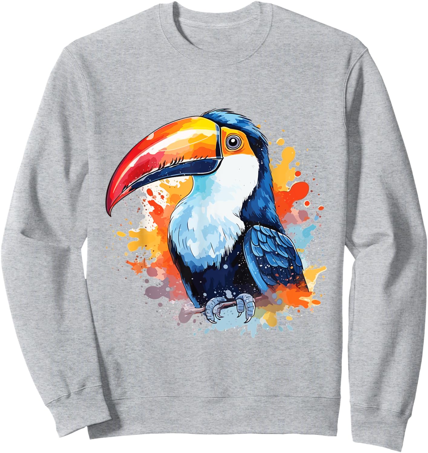 Toucan Watercolor Portrait Sweatshirt - Sweatshirt | Ash