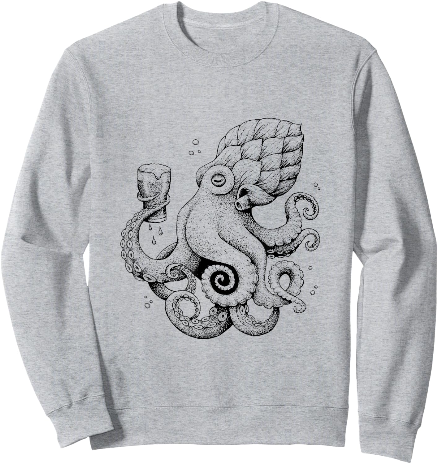 Hoptopus - The Beer Drinking Octopus Classic Sweatshirt - Sweatshirt | Ash