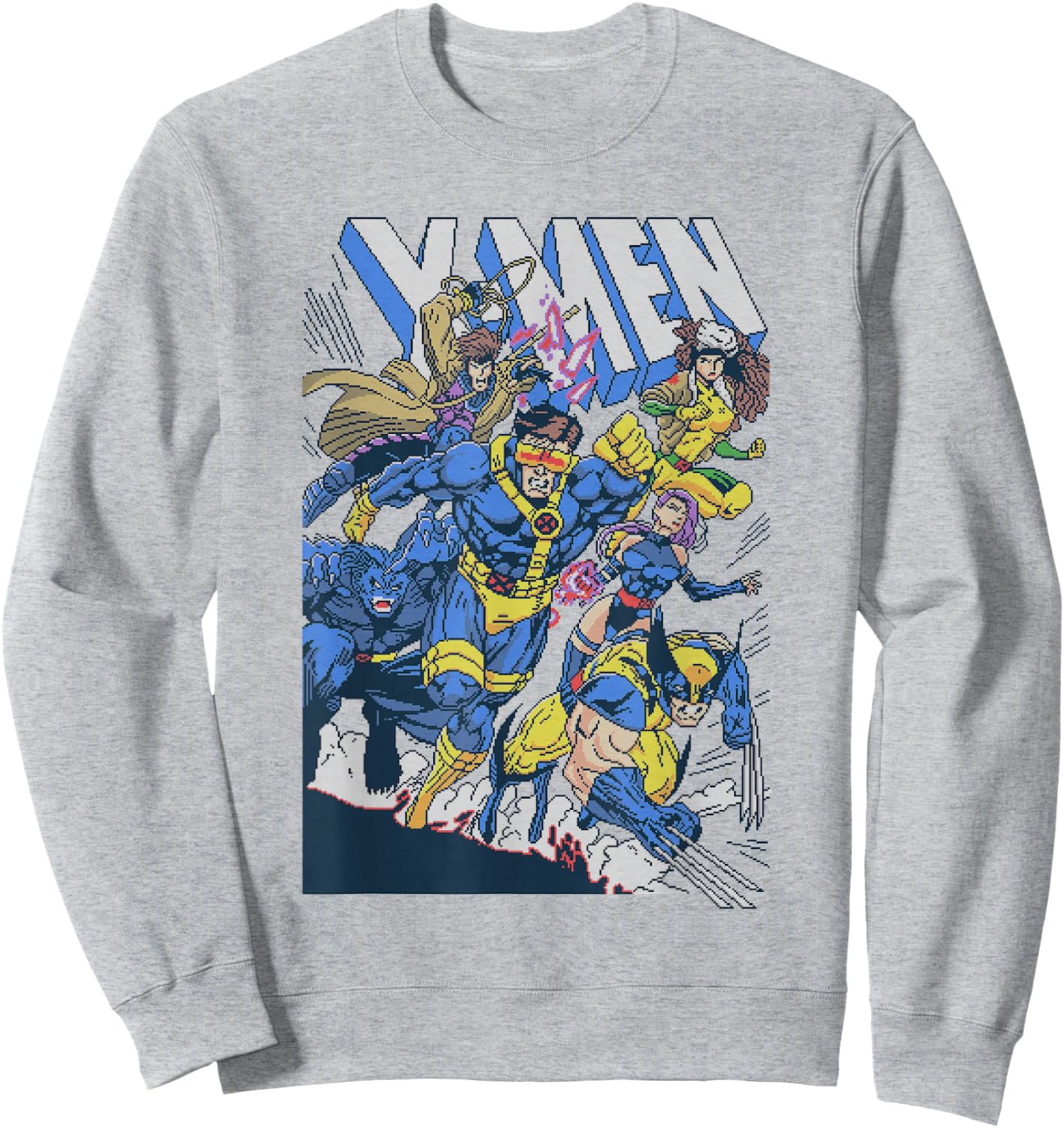 Marvel Comics Retro Classic X-Men Ready to Fight Group Shot Sweatshirt - Sweatshirt | Ash