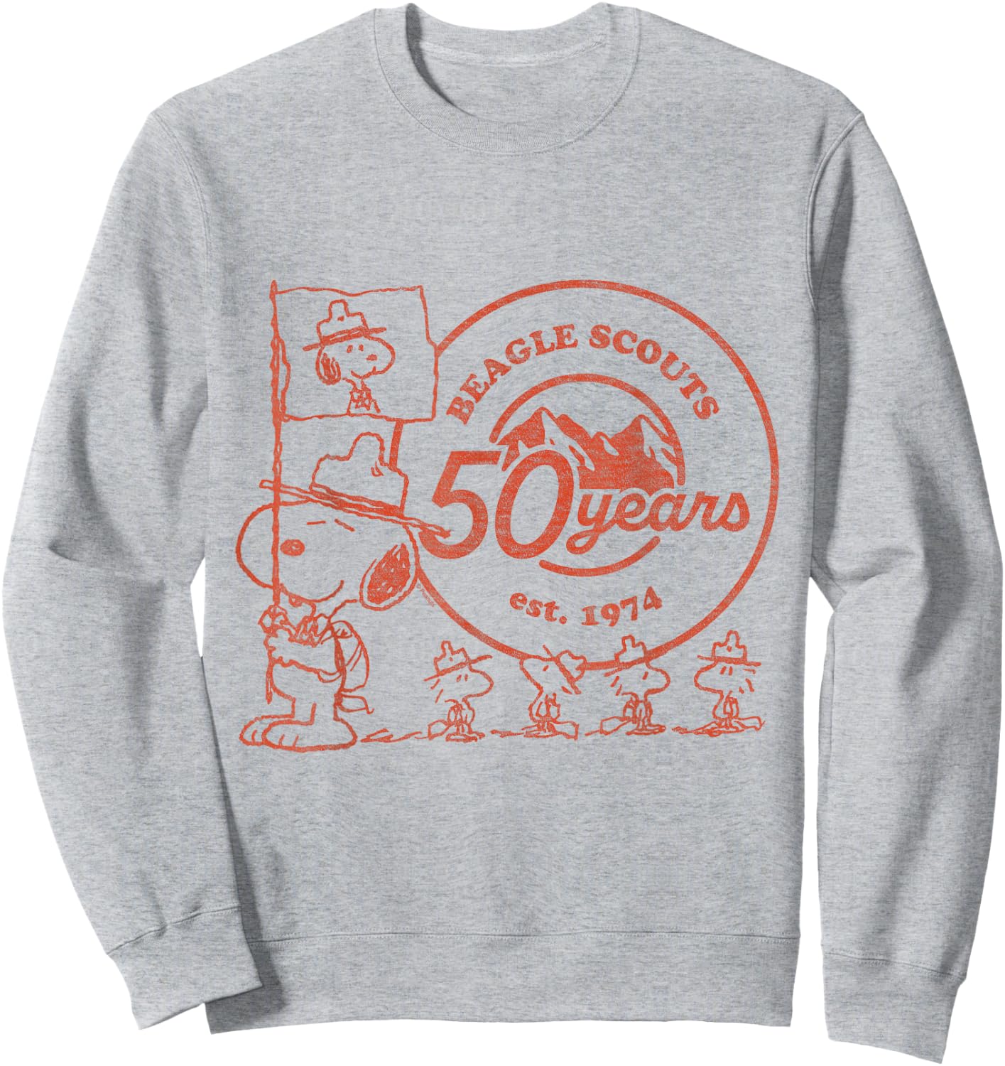 Peanuts Snoopy Flag Logo Sweatshirt - Sweatshirt | Ash